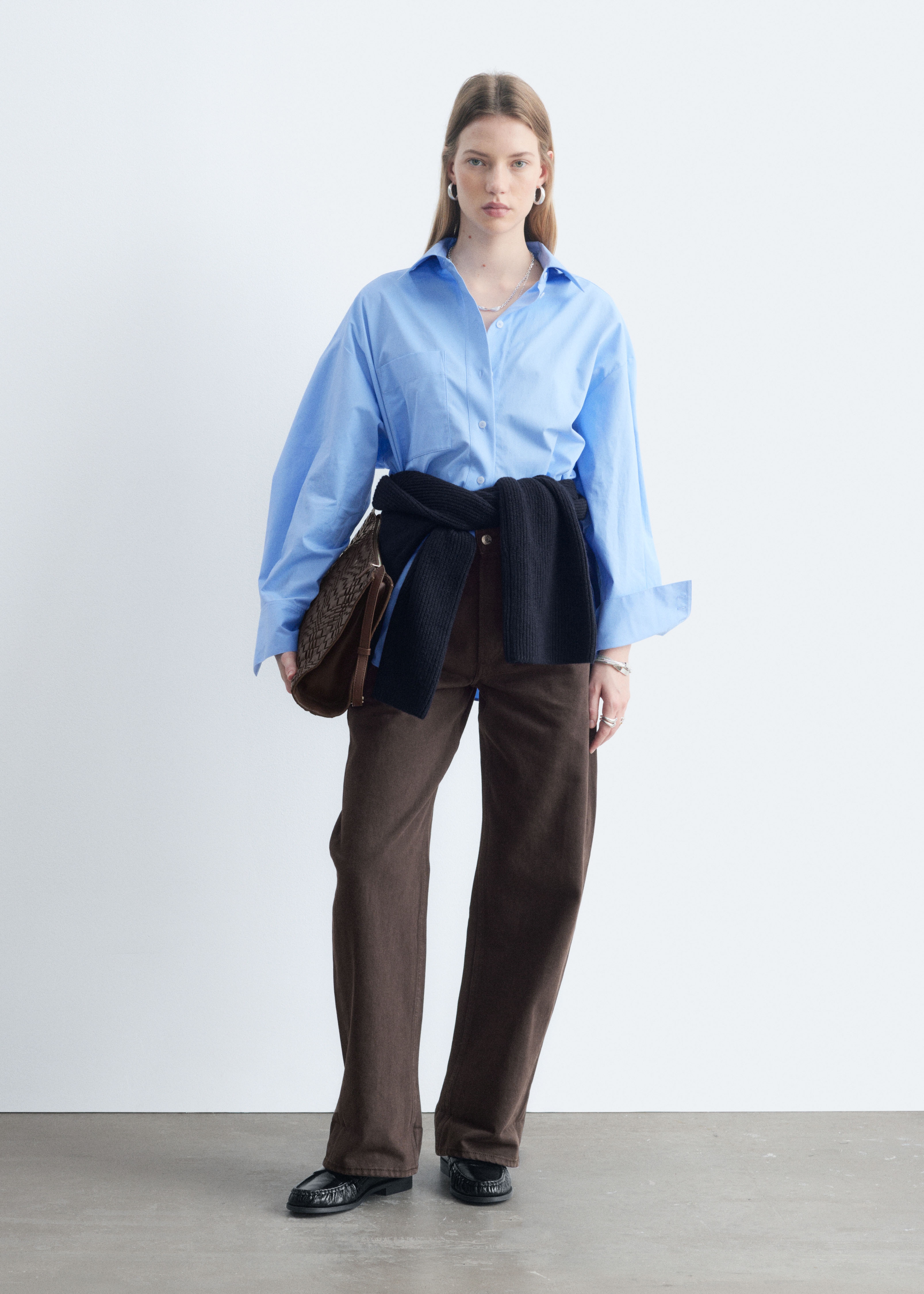 Jean barrel - Marron foncé/Bleu moyen/Couleur crème/Blanc/Bleu moyen/Brun rouille