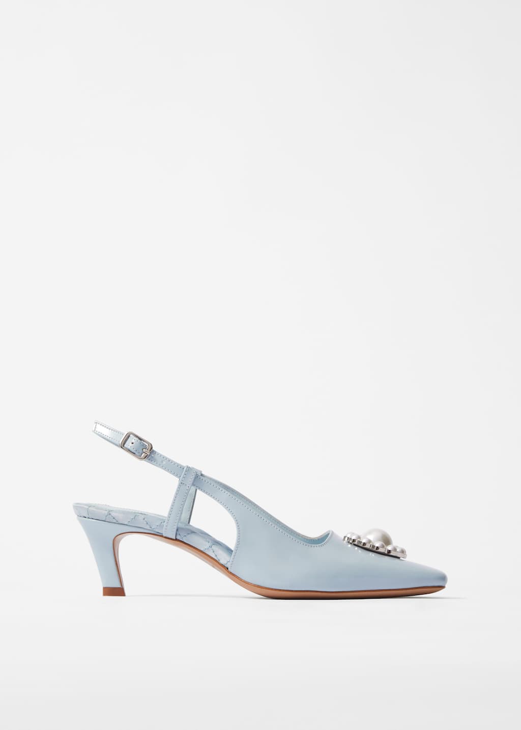 Décolleté slingback in pelle lucida
