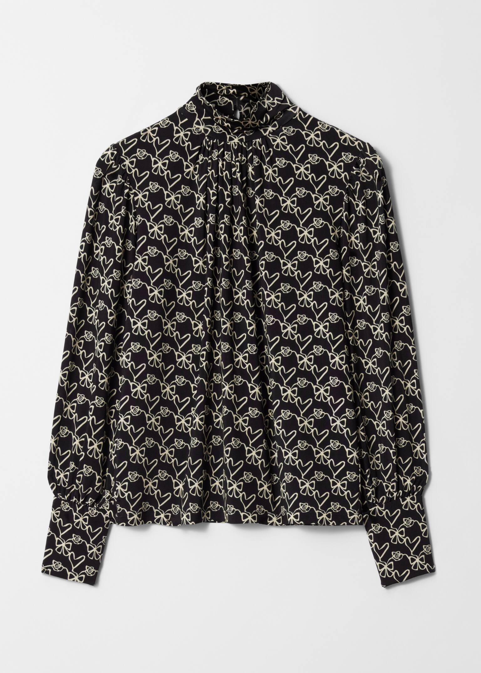 Blusa de cuello falso - Estampado negro/Leopardo