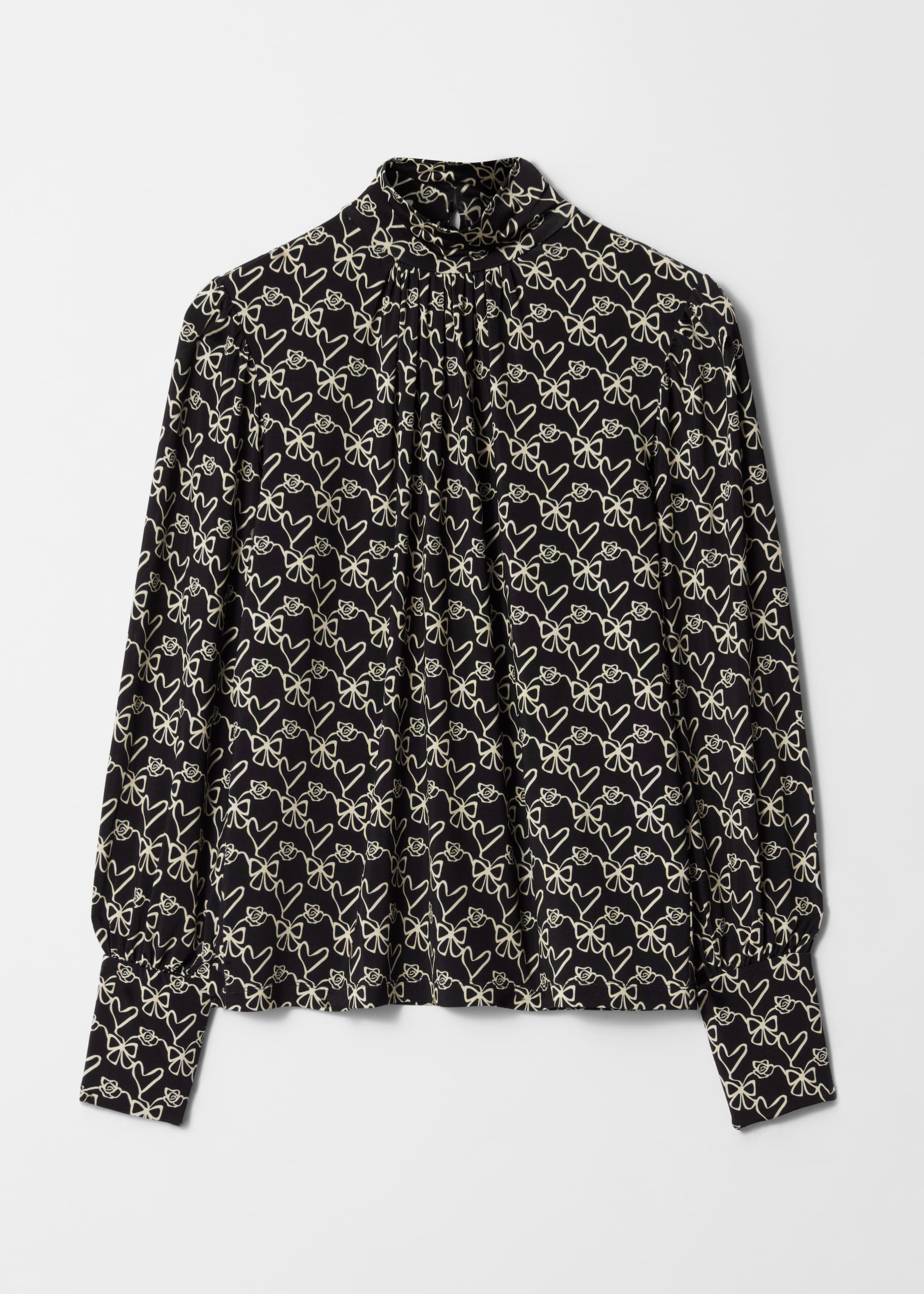 Visualizza immagine più grande: Blusa con collo a lupetto - Nero con stampa - DONNA | H&M IT 1