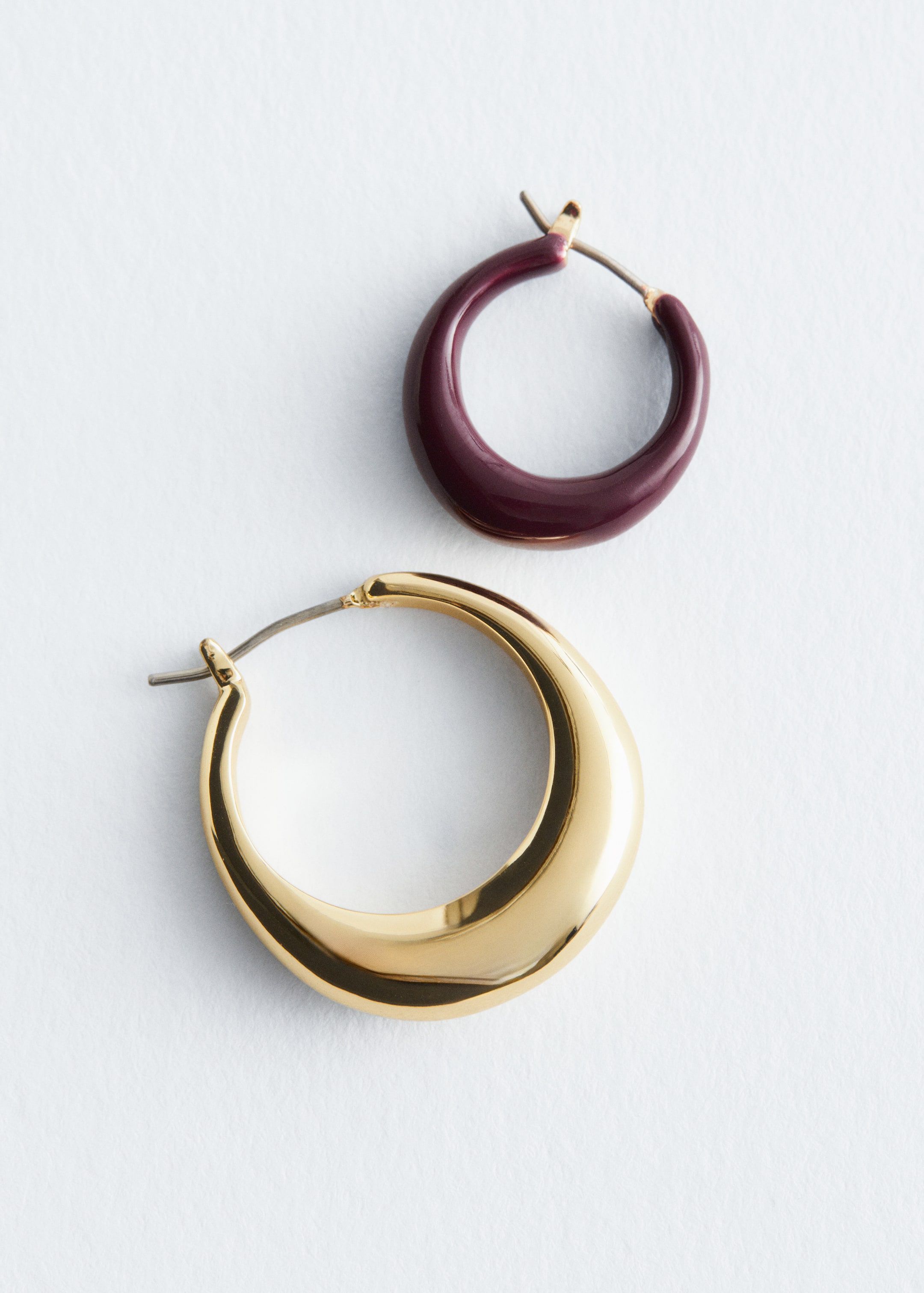 Grösseres Bild ansehen: Hoop-Ohrringe im Set - Weinrot/Gold - DAMEN | H&M CH 1