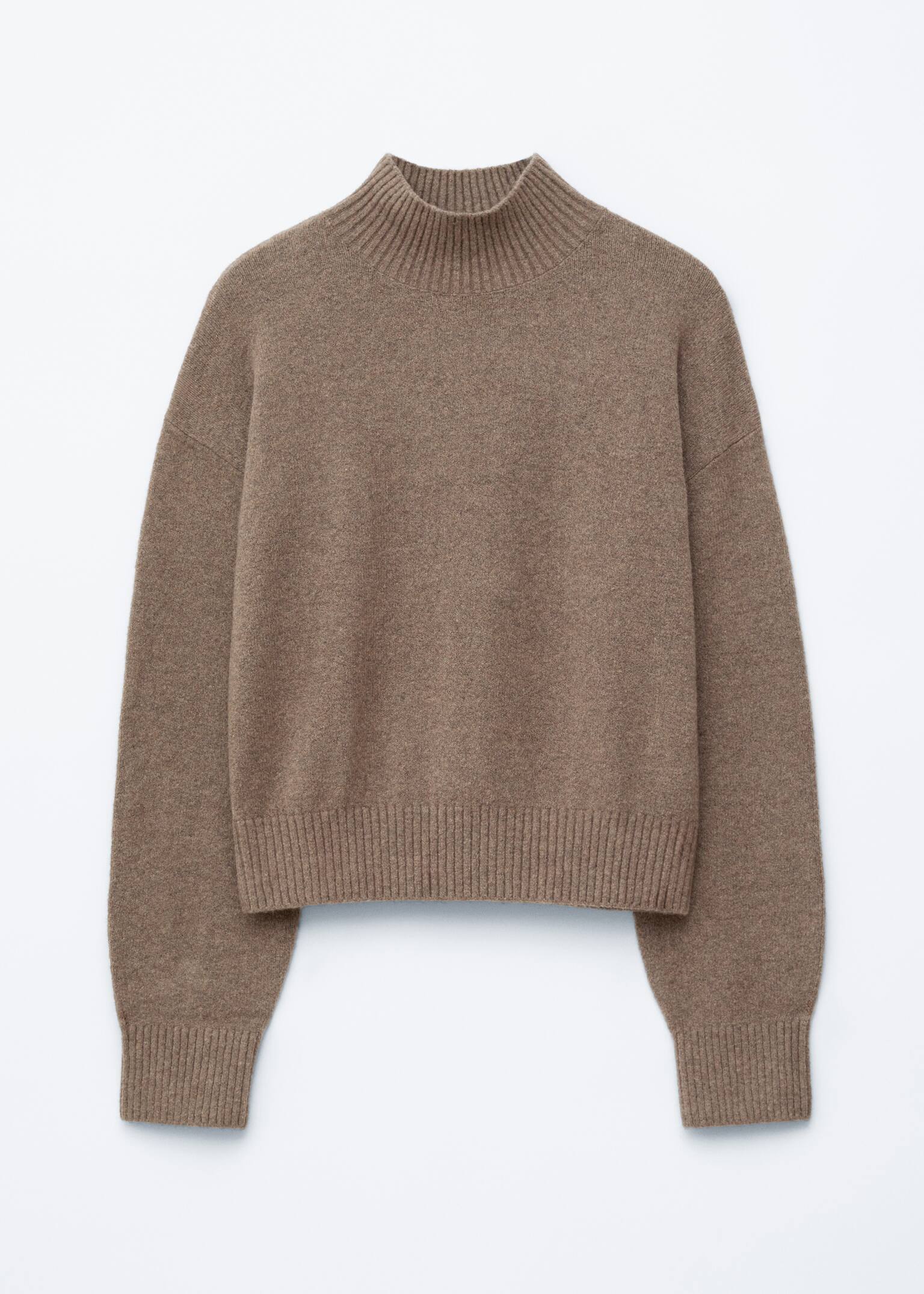 Rollkragenpullover - Dunkles Graubraun/Schwarz/Weinrot/Rosa/Dunkelbeige - 2