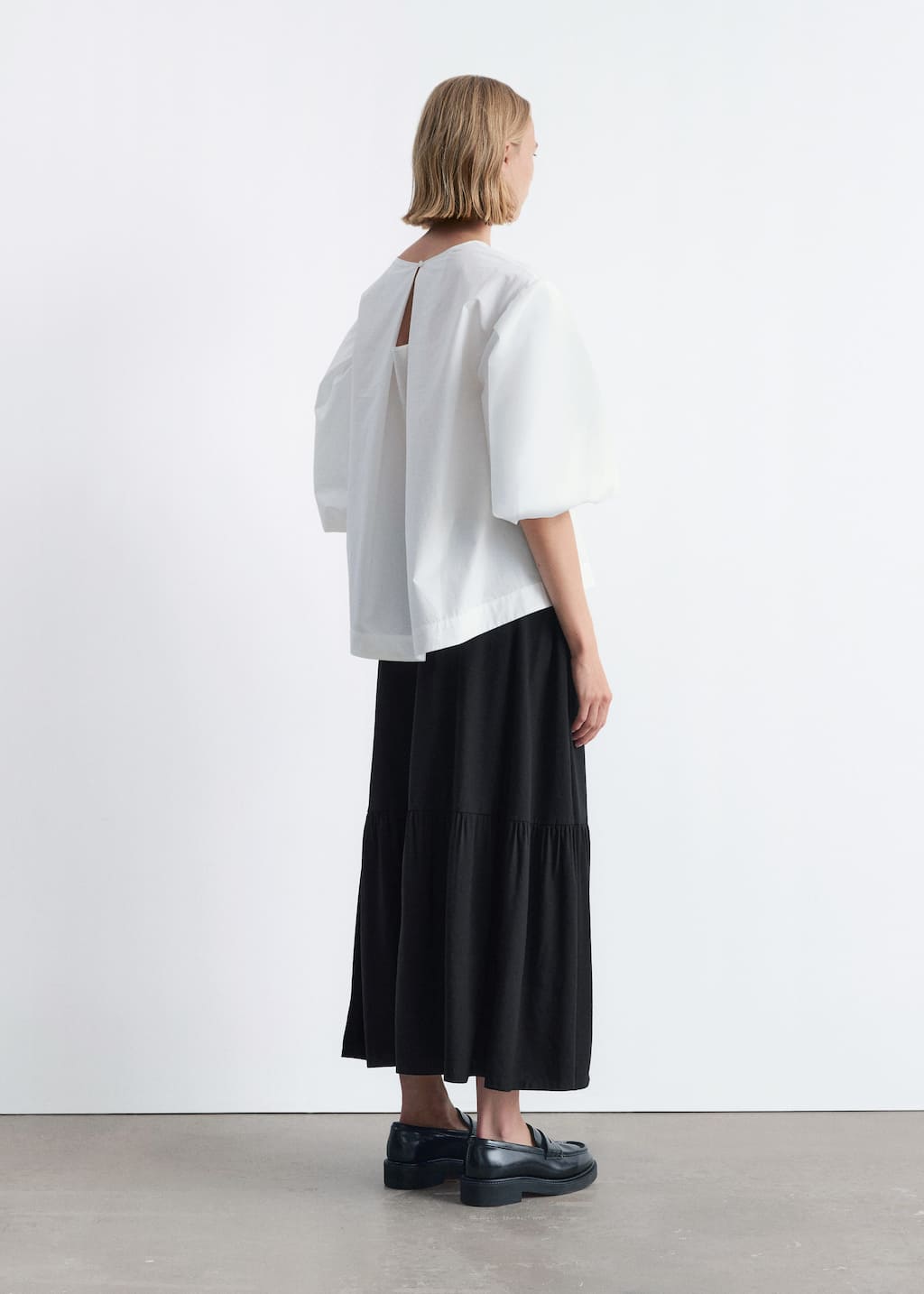 Image of Tiered Midi Skirt