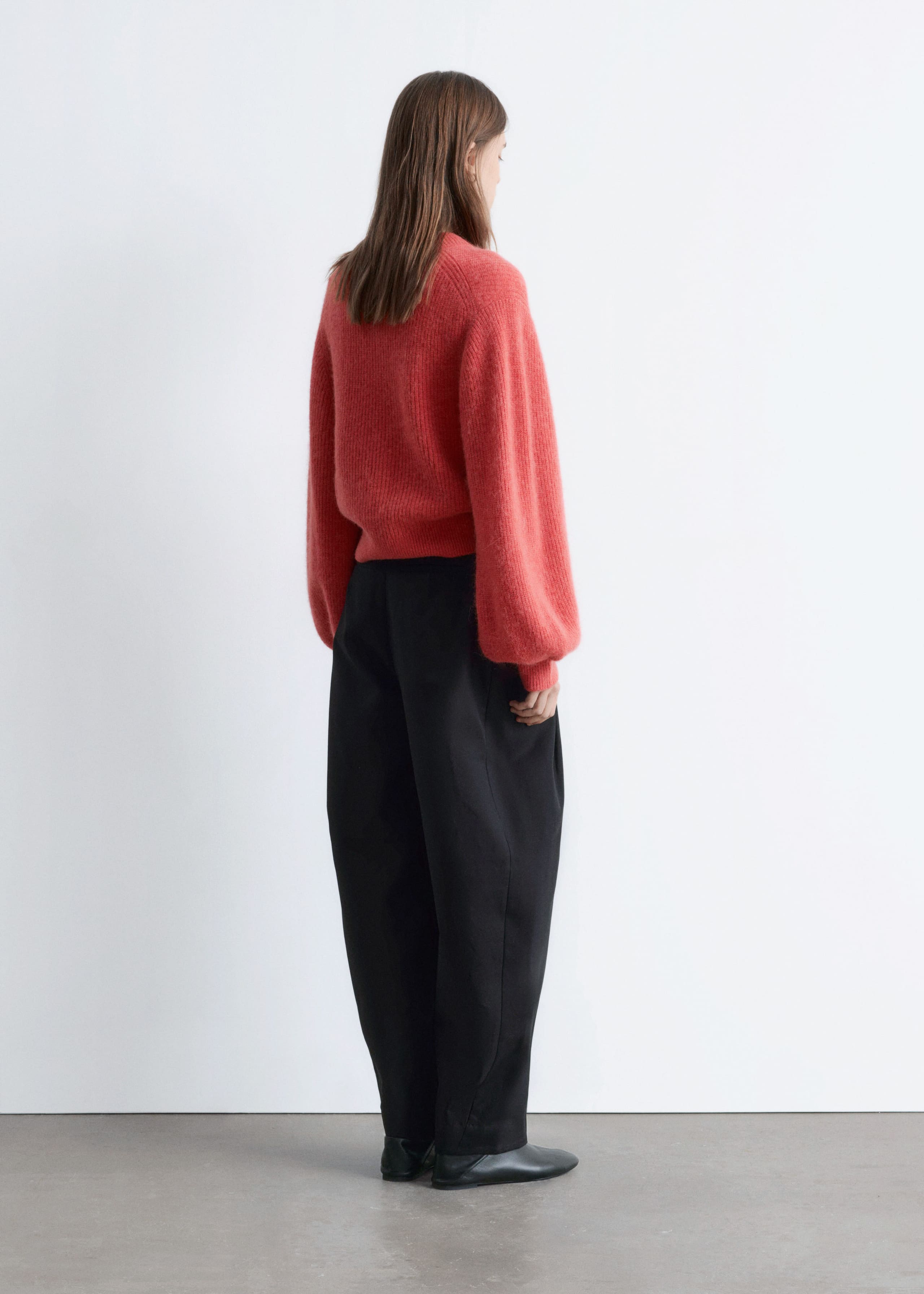 Image of Alpaca-Blend Balloon-Sleeve Jumper