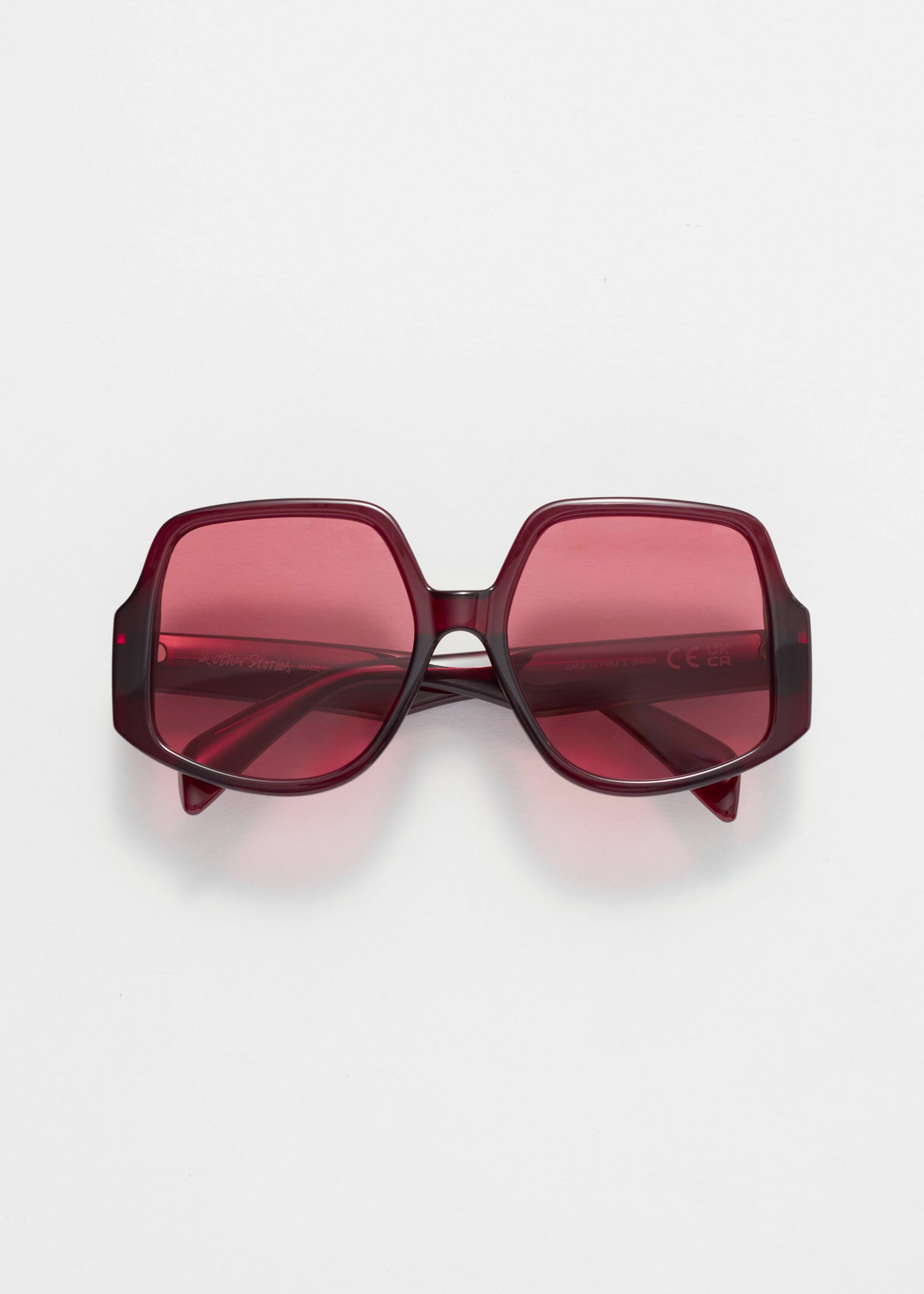 Größeres Bild anzeigen: Oversized-Sonnenbrille mit eckigem Rahmen - Weinrot - Ladies | H&M AT 2