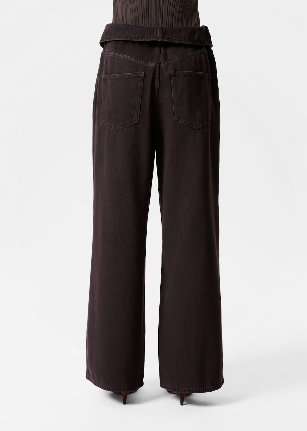 Image of Wide-Leg Paperbag Jeans