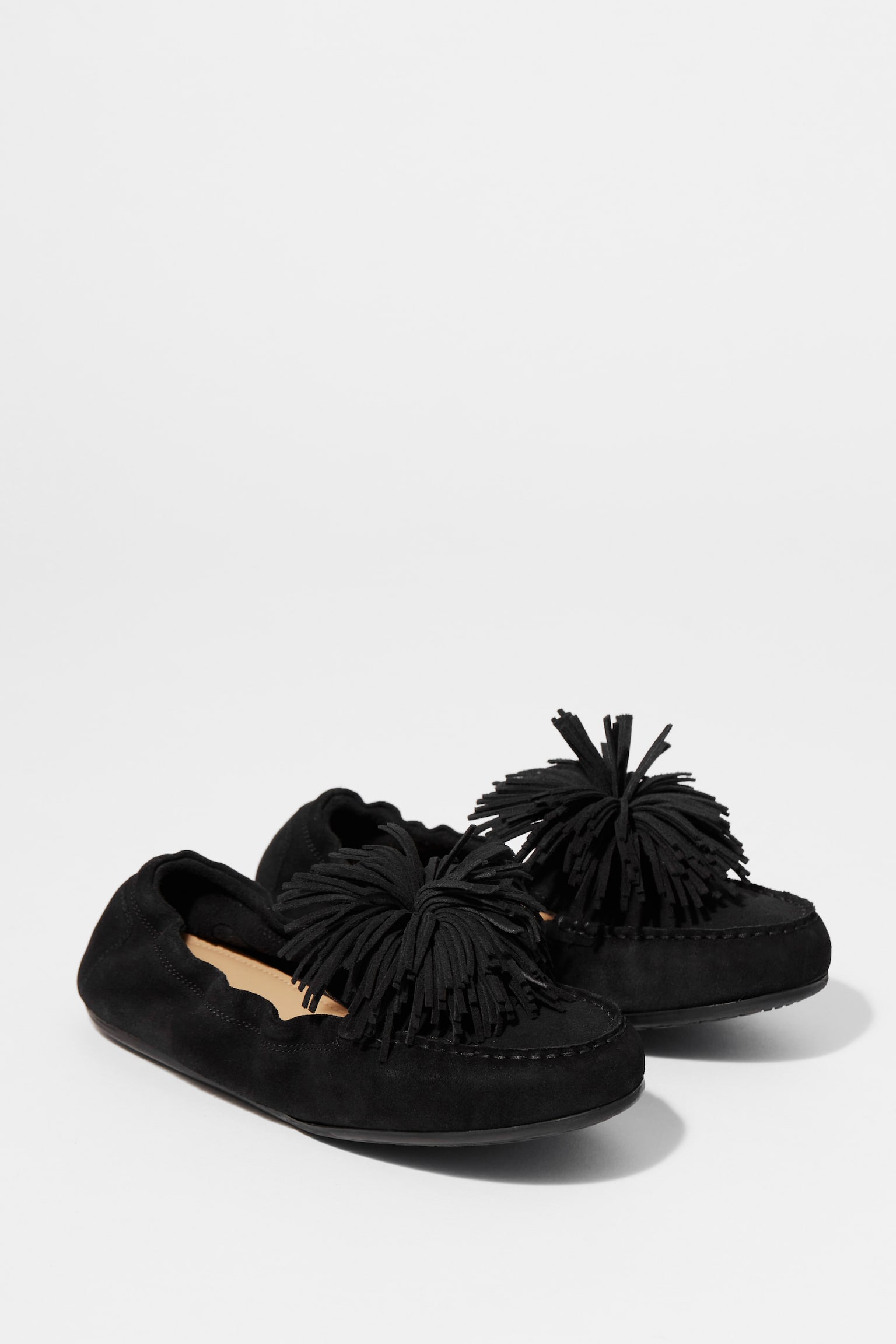 Loafers met pompon - Zwart/Bordeauxrood - 4