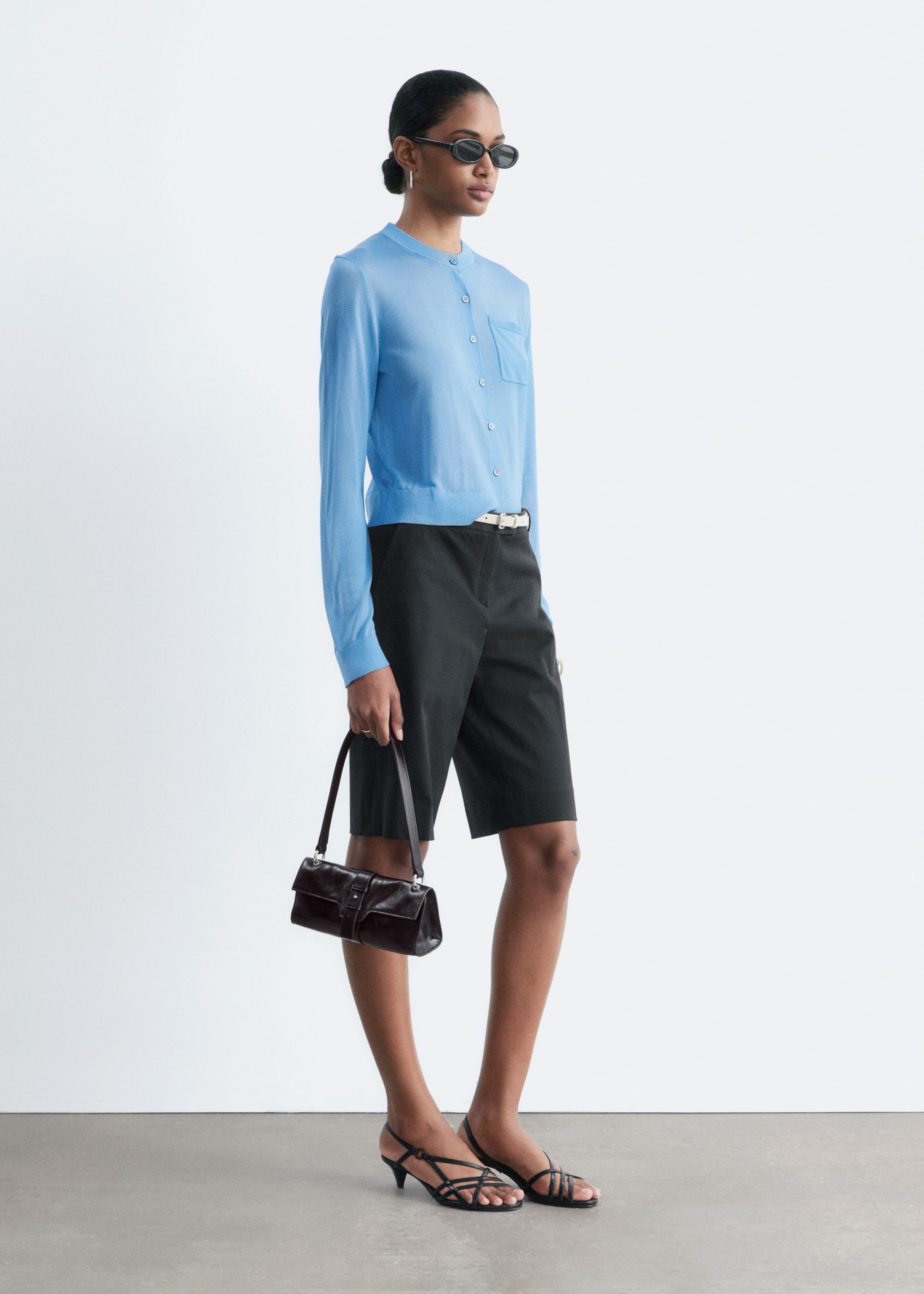 Silk-Blend Cardigan - Blue - Lookbook