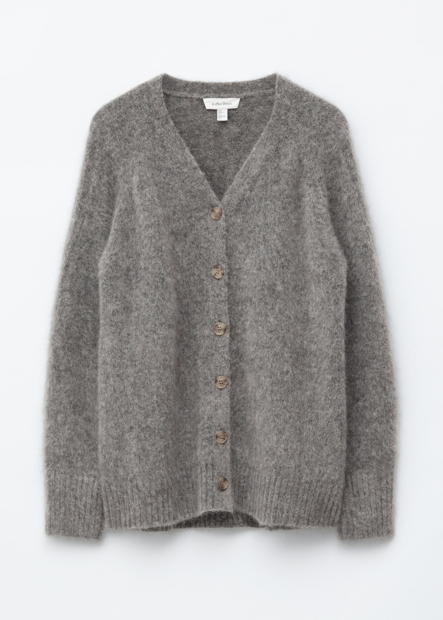 Cardigan long en mohair mélangé - Gris/Beige