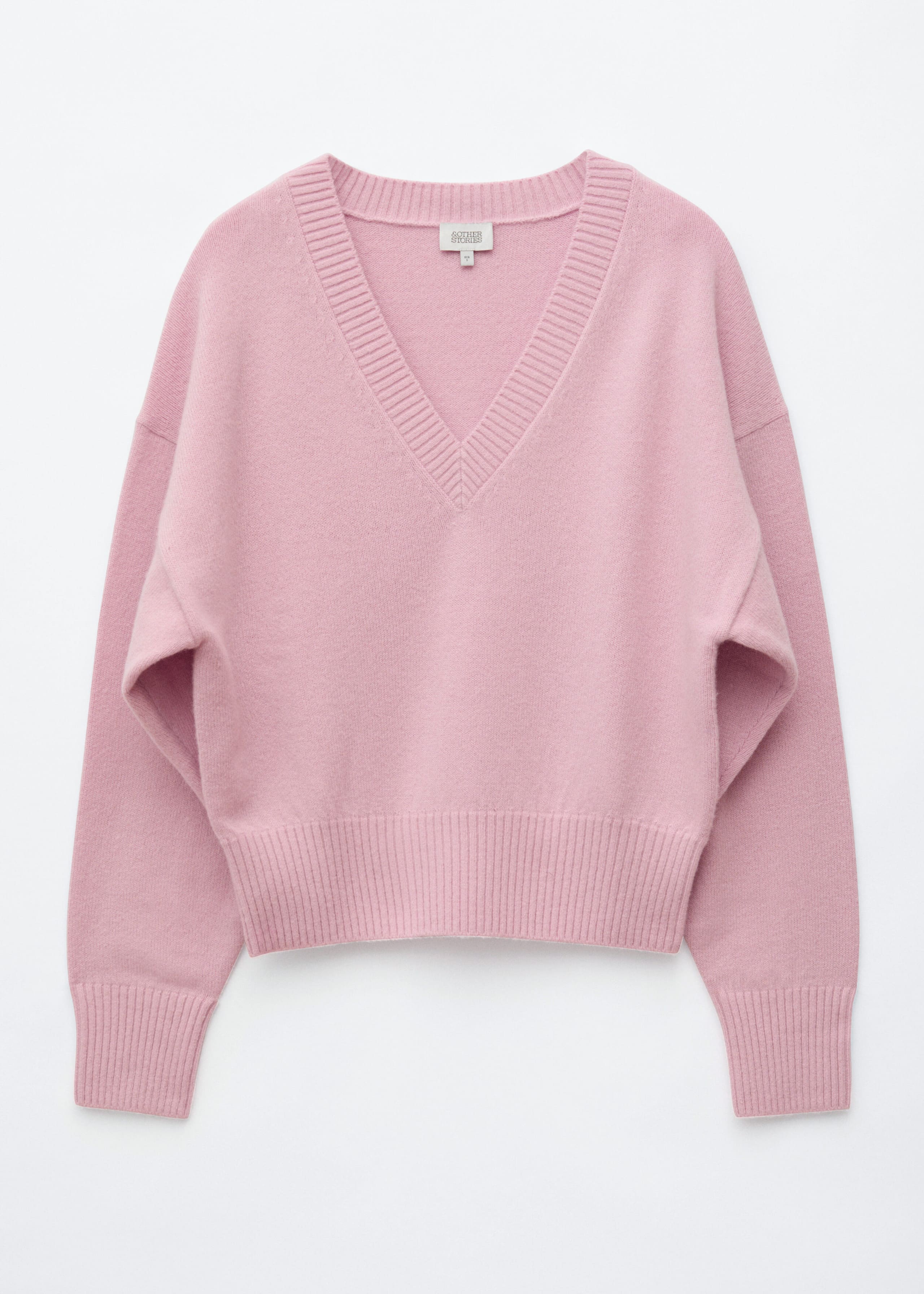 Wool-Cotton V-Neck Jumper - Grey - Still Life