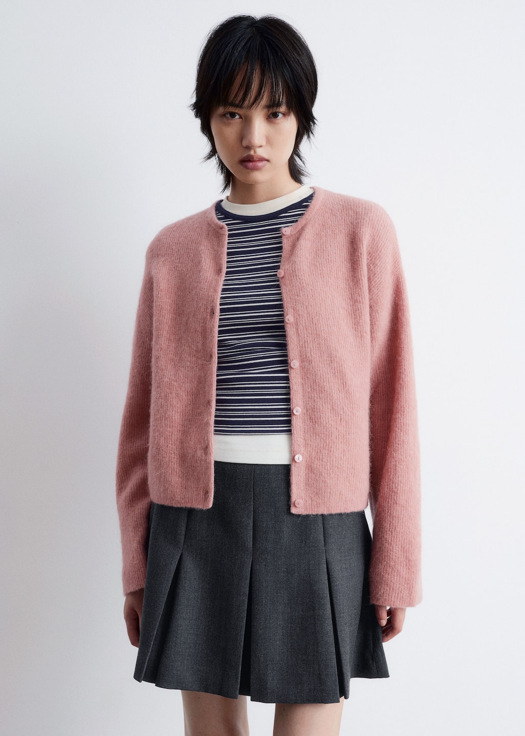 Image of Alpaca-Blend Knitted Cardigan