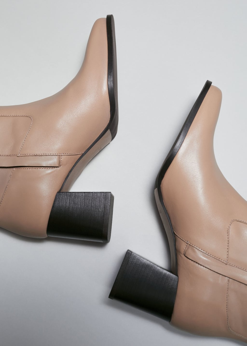 Leather Knee Boots - Beige - Still Life