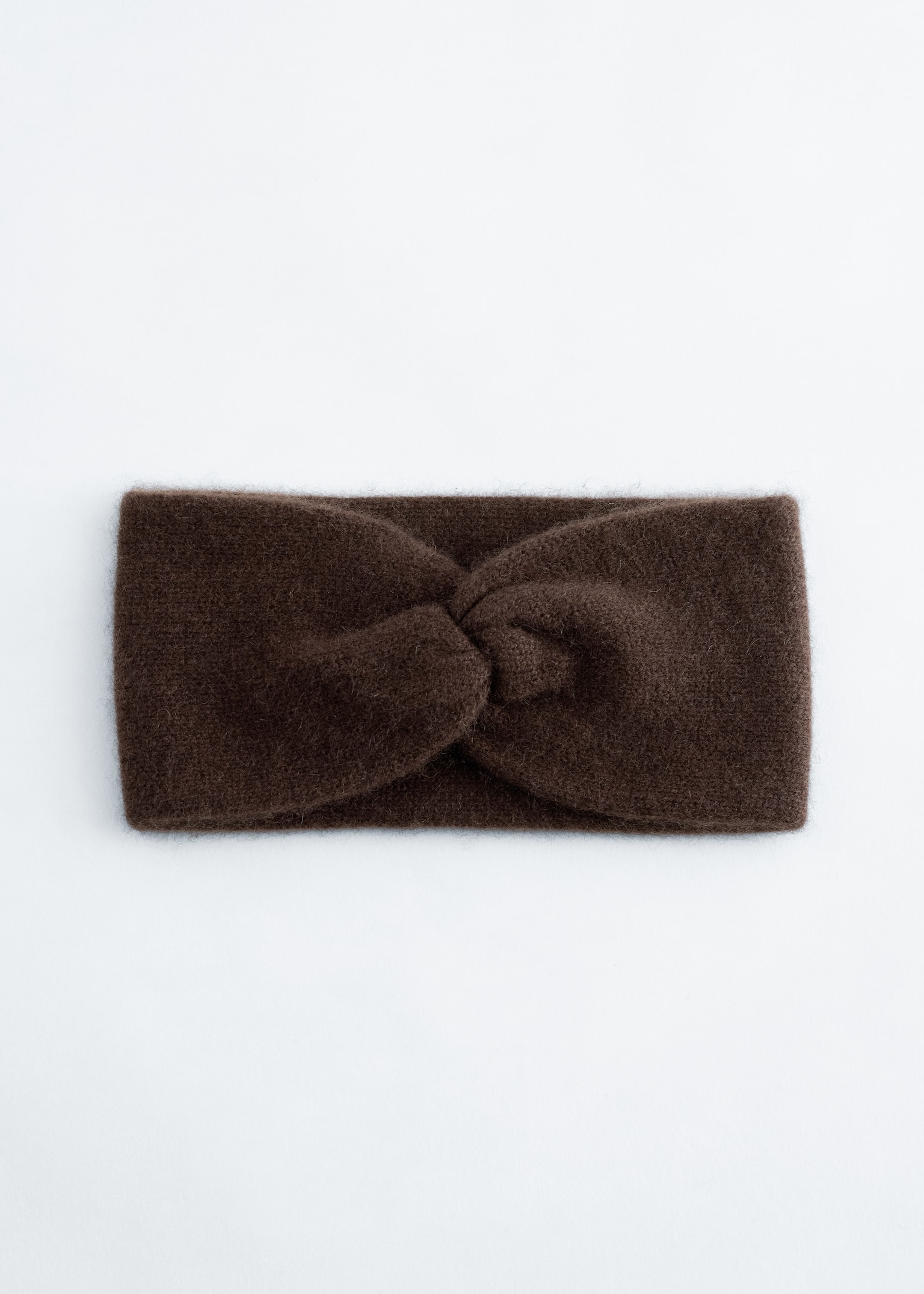 Kaschmir-Stirnband mit Twist-Detail vorne - Dunkelbraun/Schwarz/Beige/Weiß/Weinrot