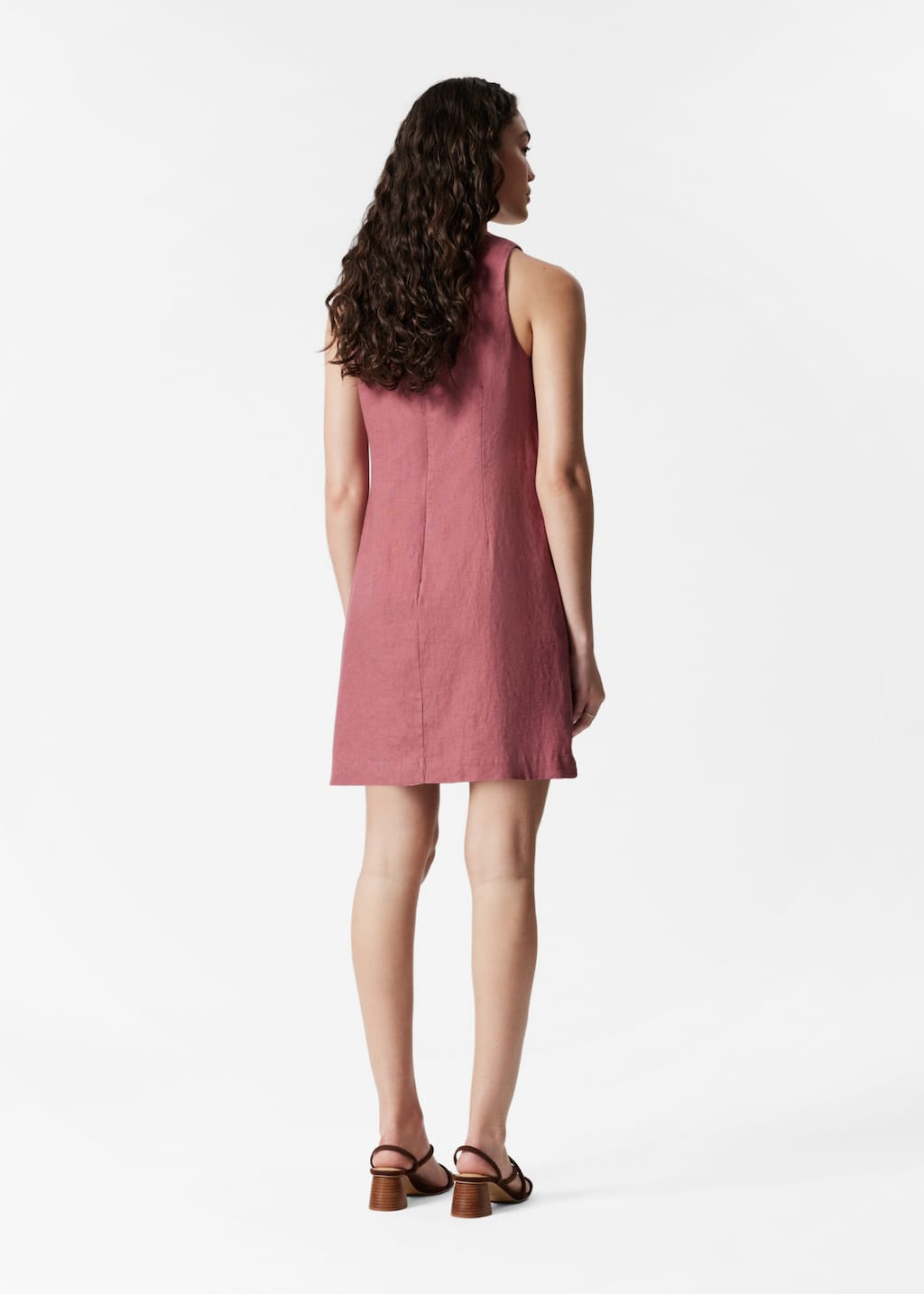 Linen Mini Dress - White - Lookbook