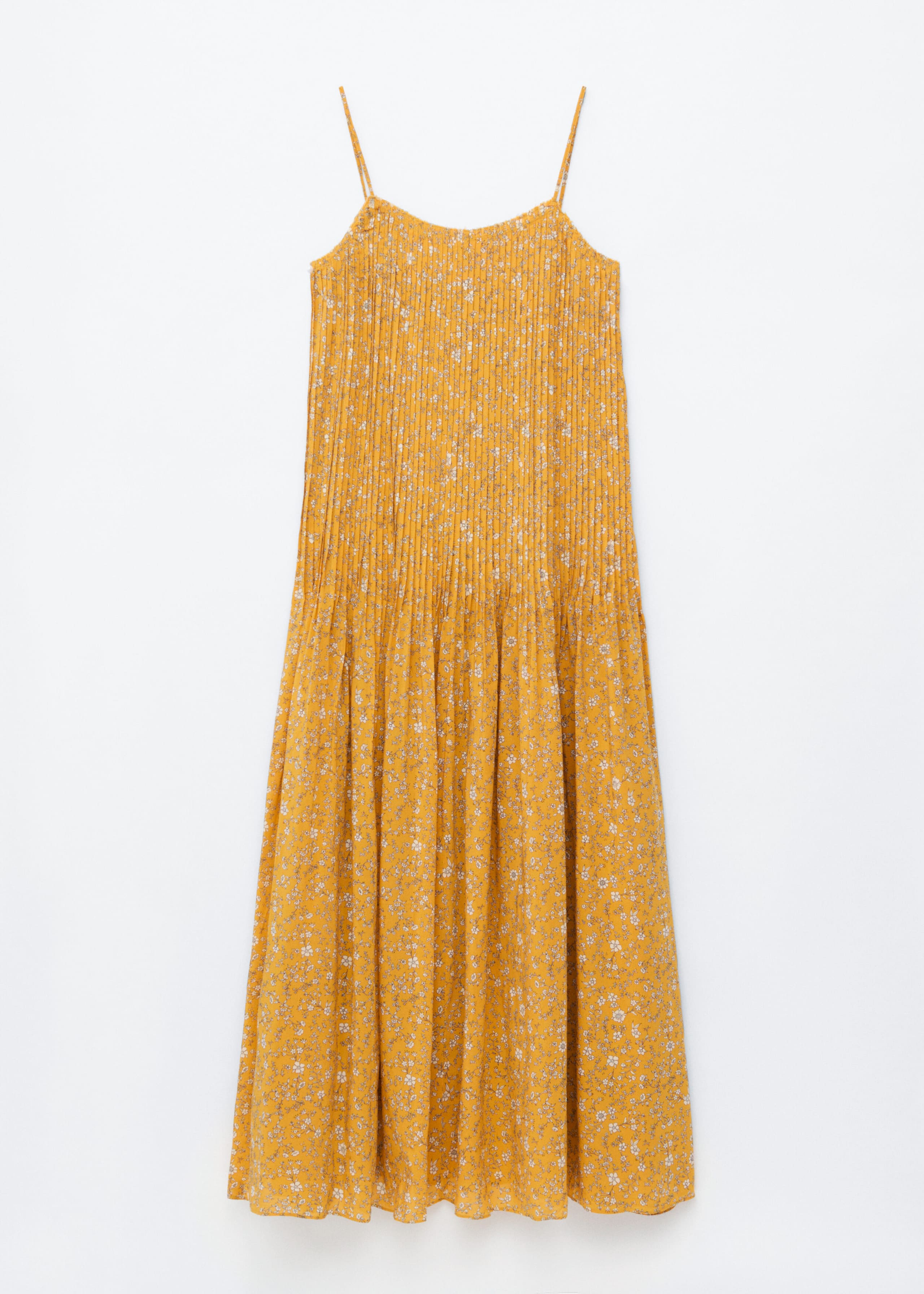 Pleated Bodice Maxi Dress - Warm Yellow/Florals - Stillleben