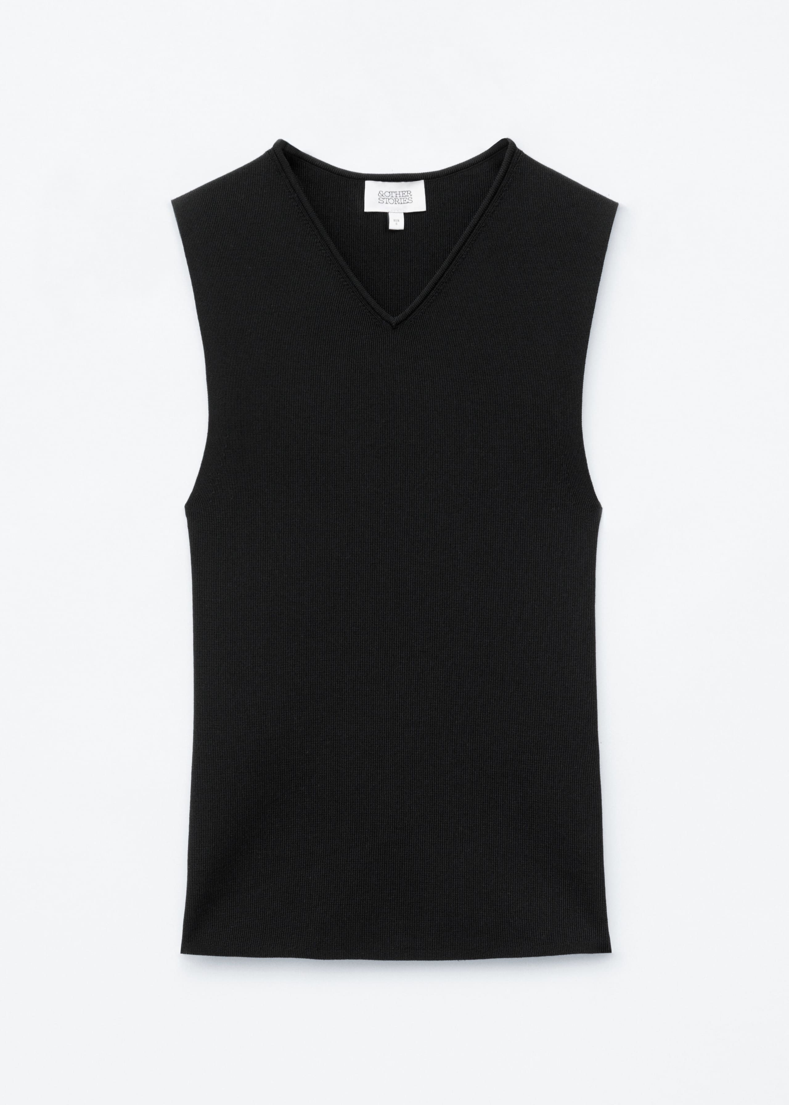 Image of Sleeveless V-Neck Knitted Top