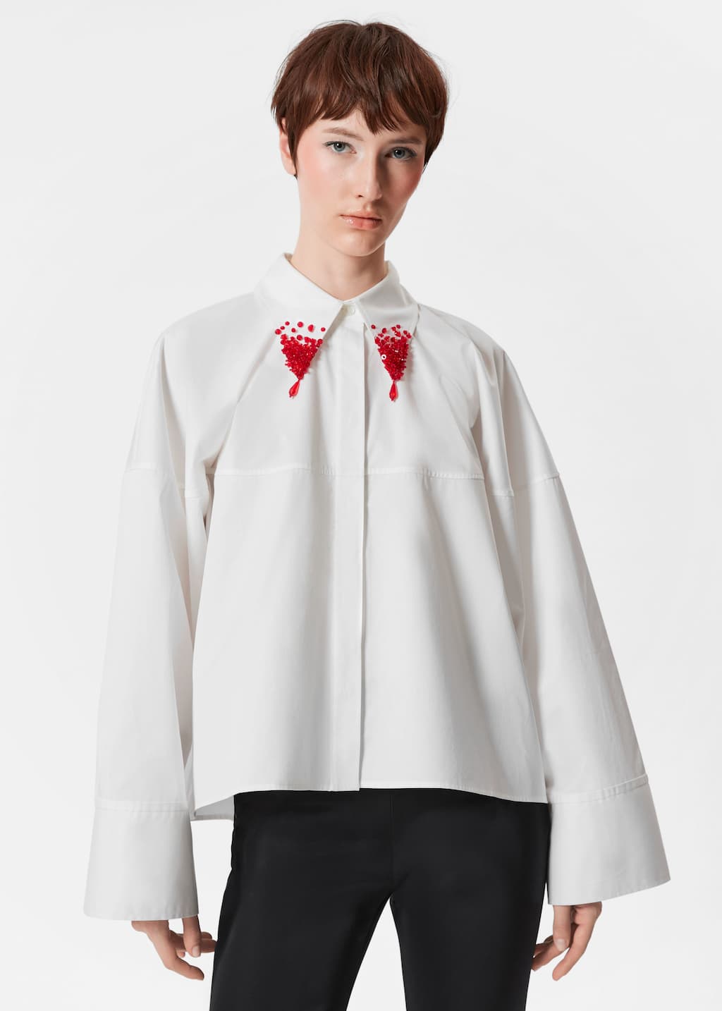 Camisa adornada con cuentas - Blanco - Lookbook