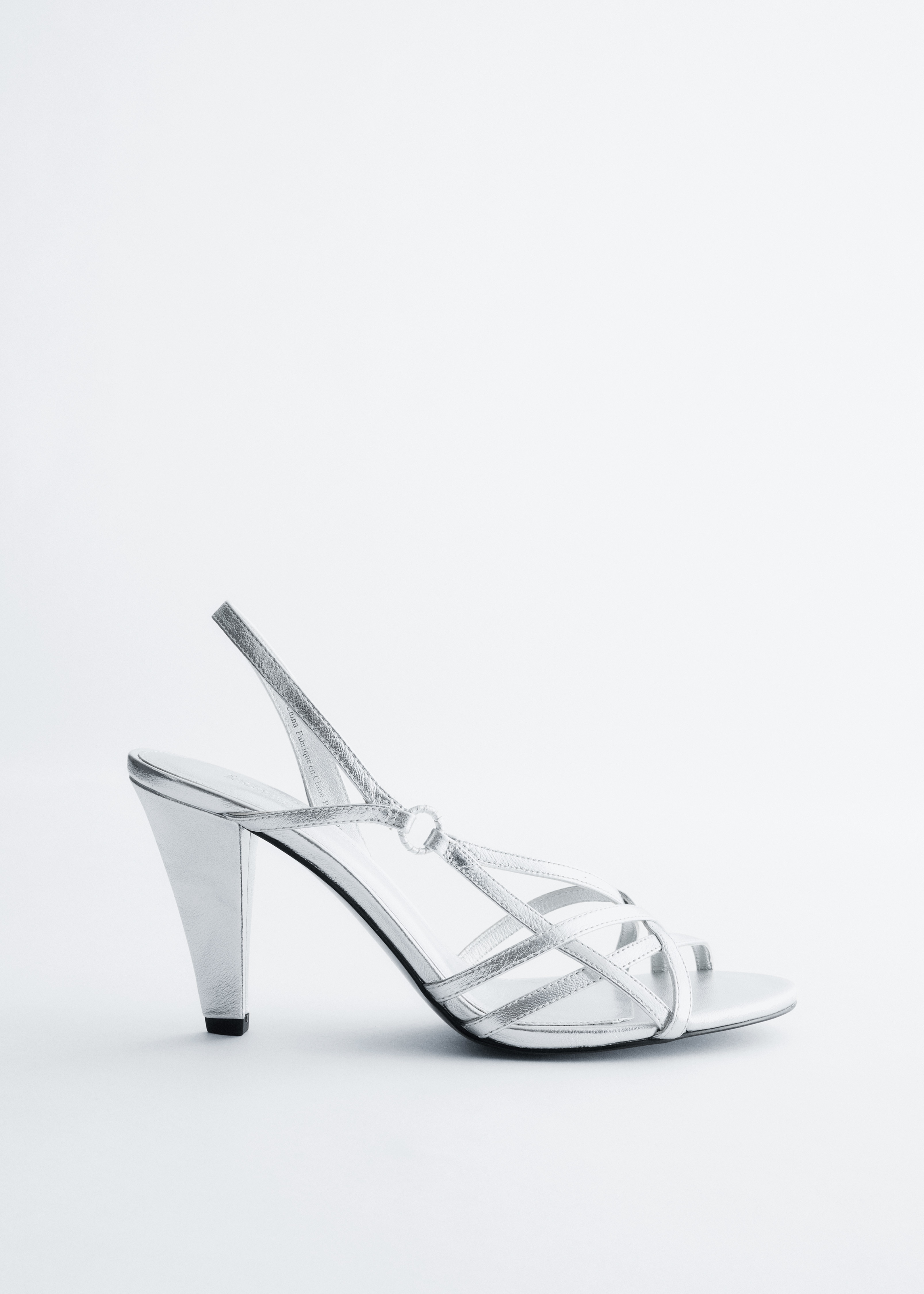 Sandali con anello in pelle - Argento/Marrone