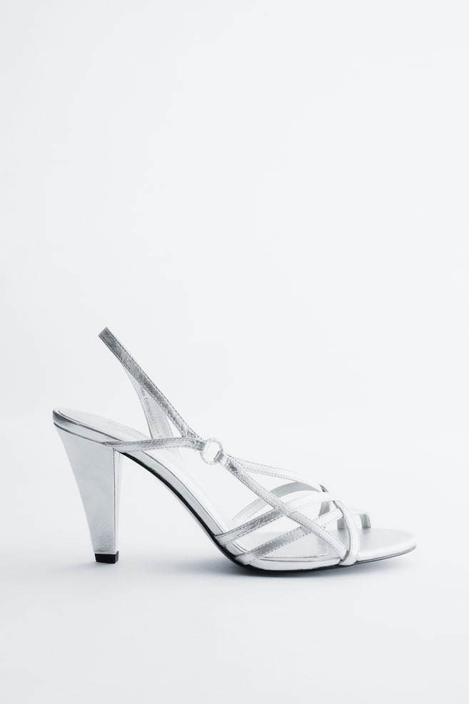 Sandalen mit Lederring - Silber - 1