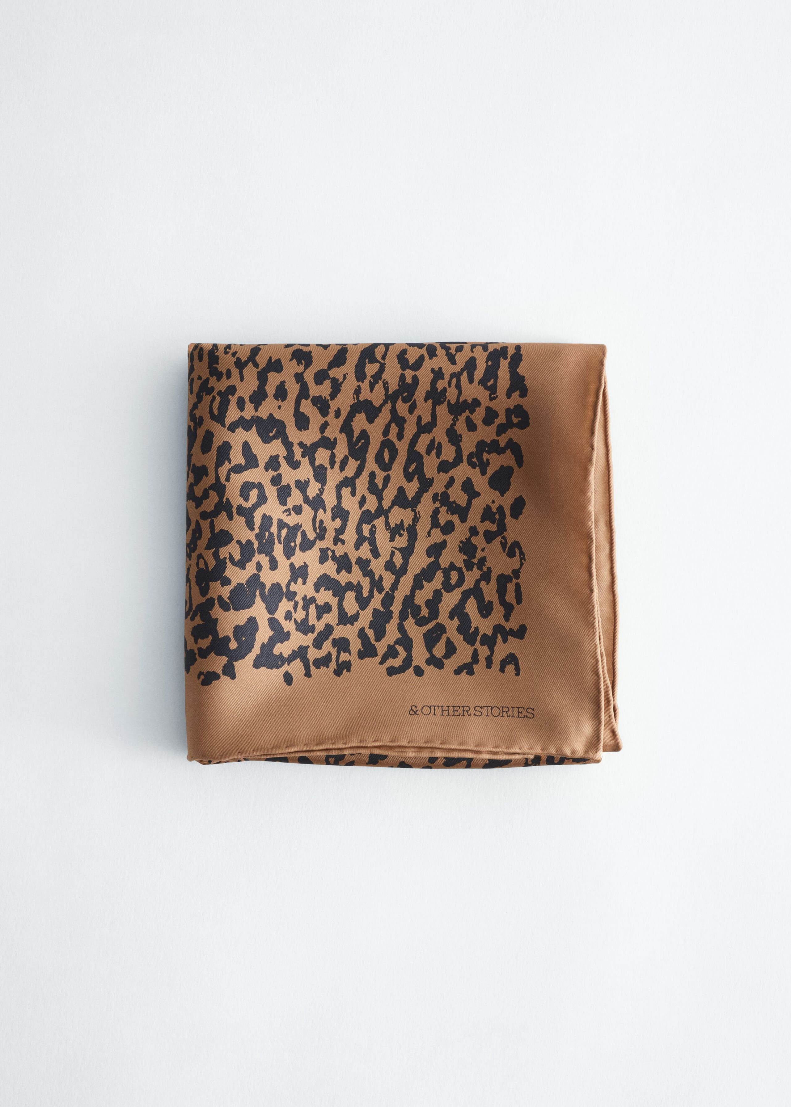 Foulard in seta con stampa - Beige scuro - Natura morta
