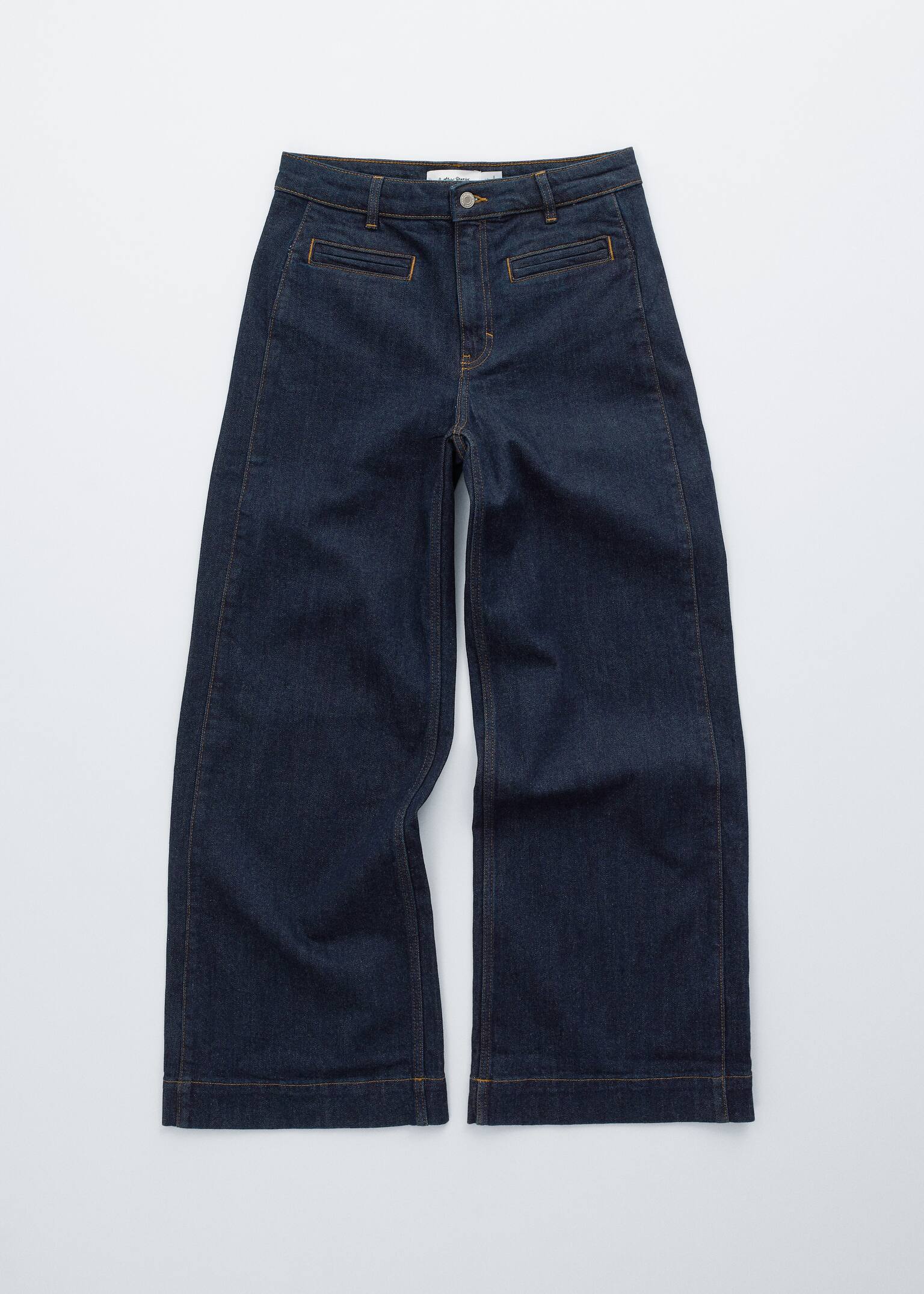 Regular Wide-Leg Jeans - Dark Blue/Mid Blue Wash - 2