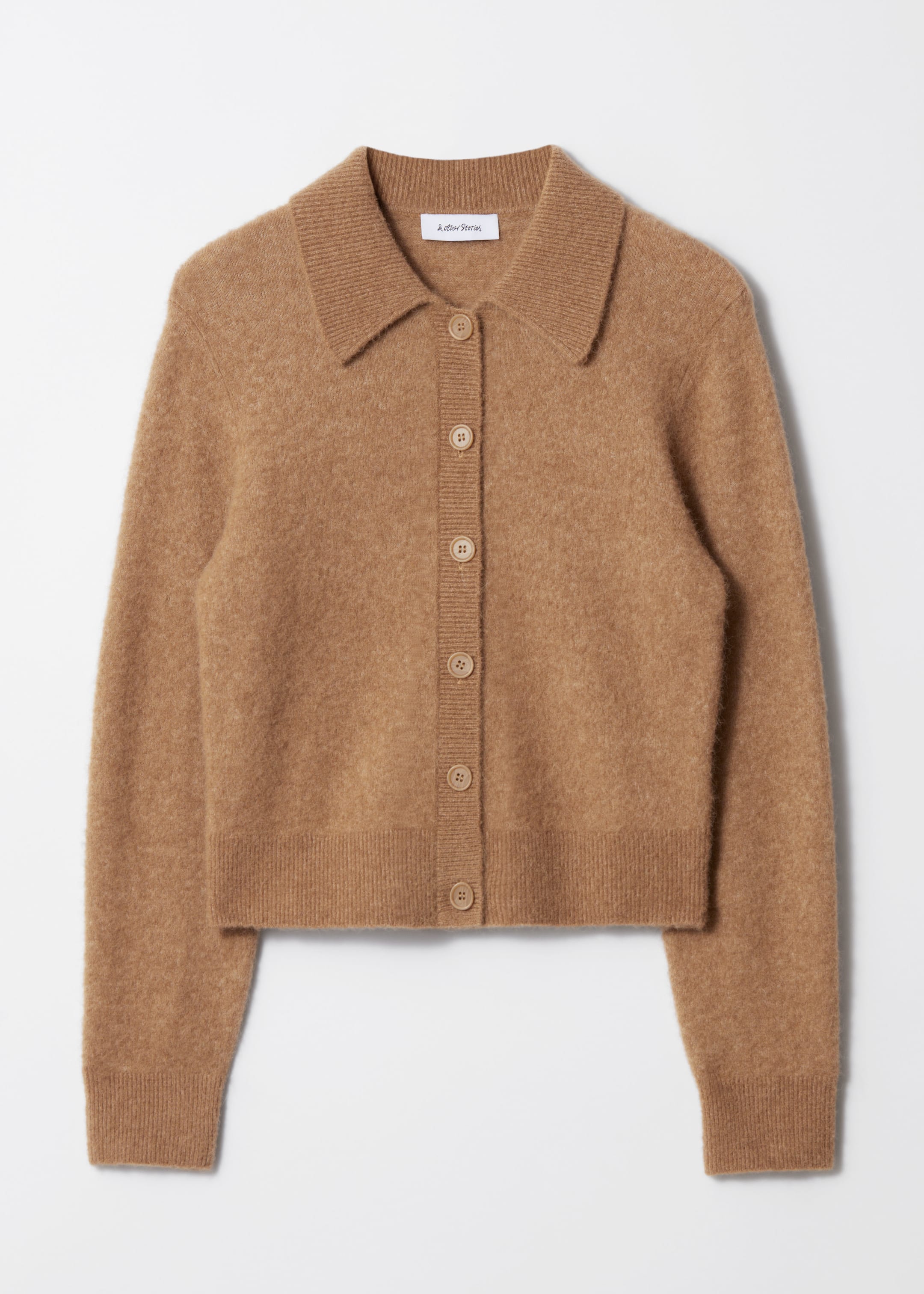 Se større billede: Strikket cardigan med krave - Brun - DAME | H&M DK 1