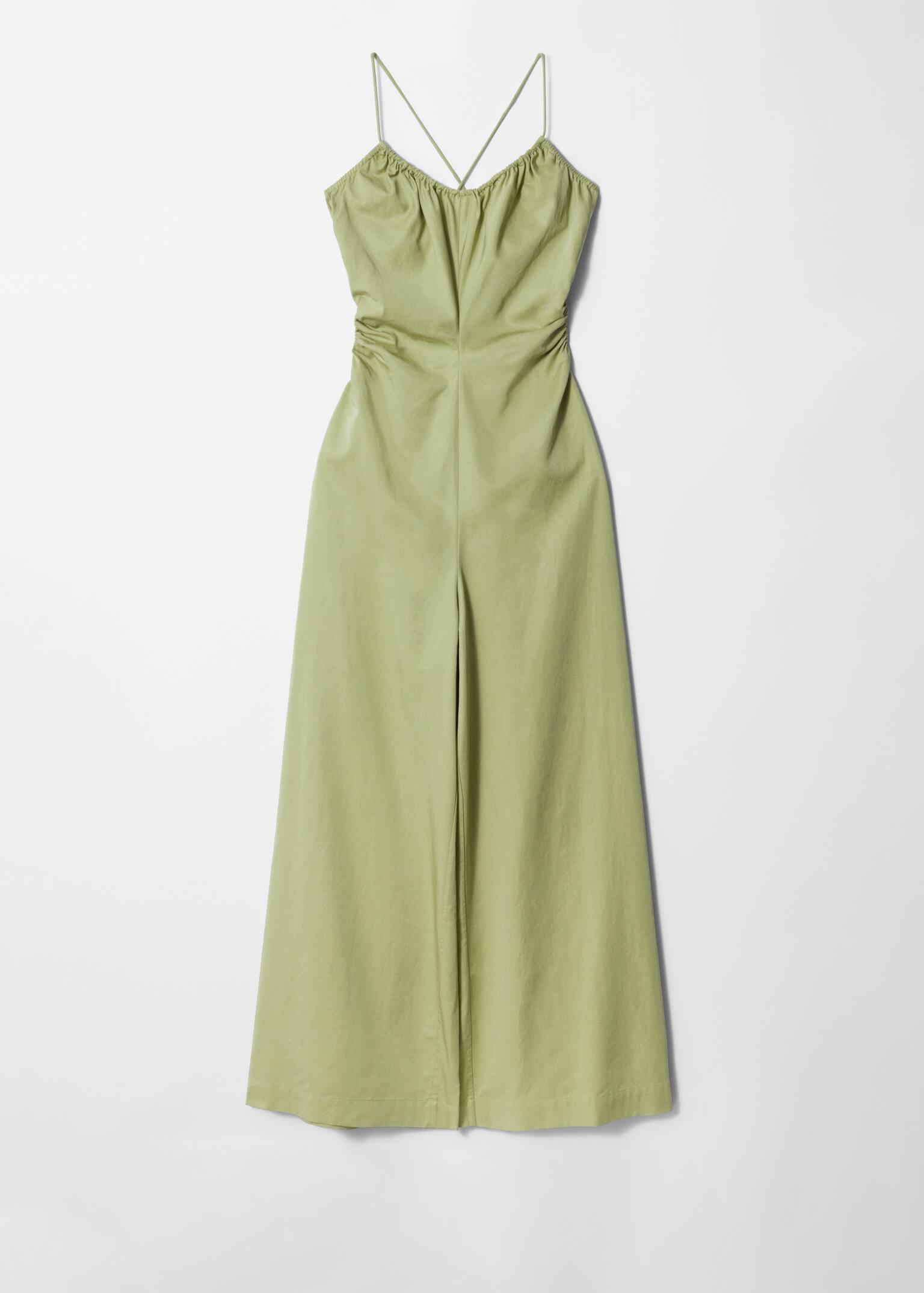 Salopetă cu Spate Decupat și Pantaloni Largi - Verde Deschis - 2