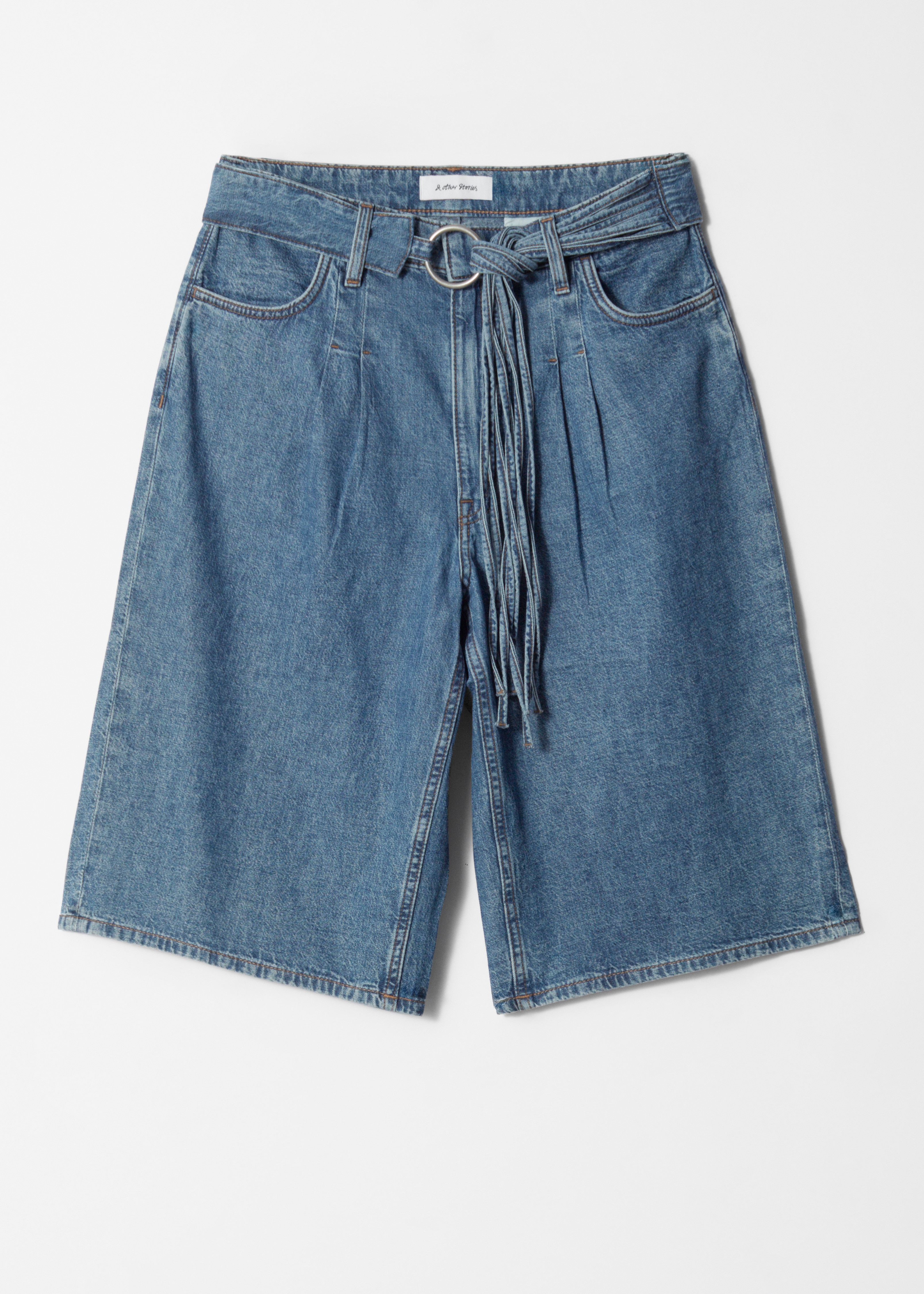 Shorts in denim lunghi - Blu medio