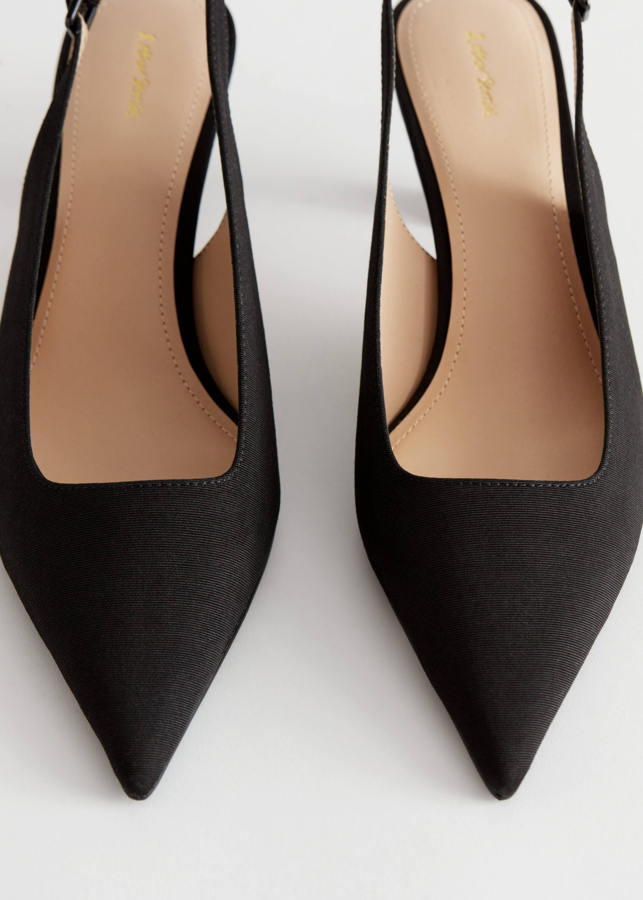 Größeres Bild anzeigen: Spitz zulaufende Pumps mit Fersenriemen - Schwarz - Ladies | H&M AT 4