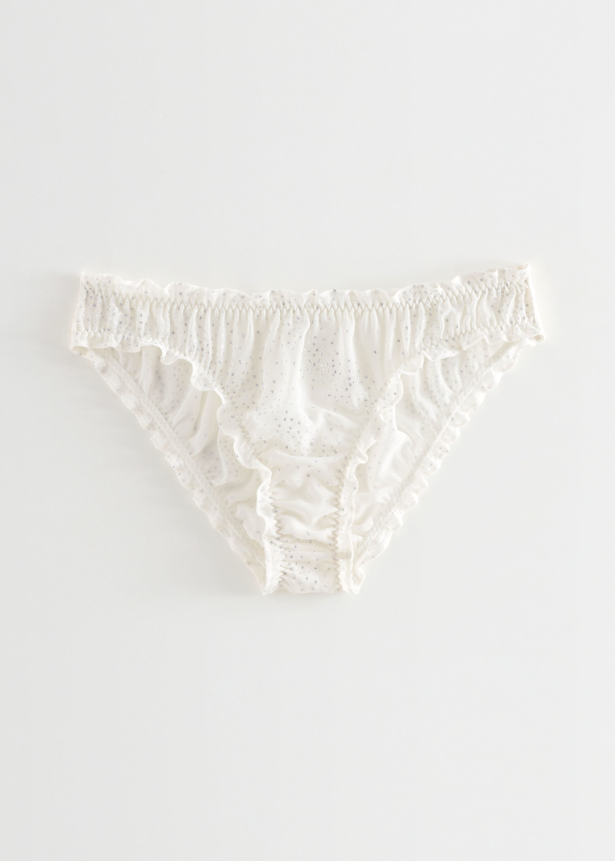 Glittery Frilled Briefs - White - Still Life