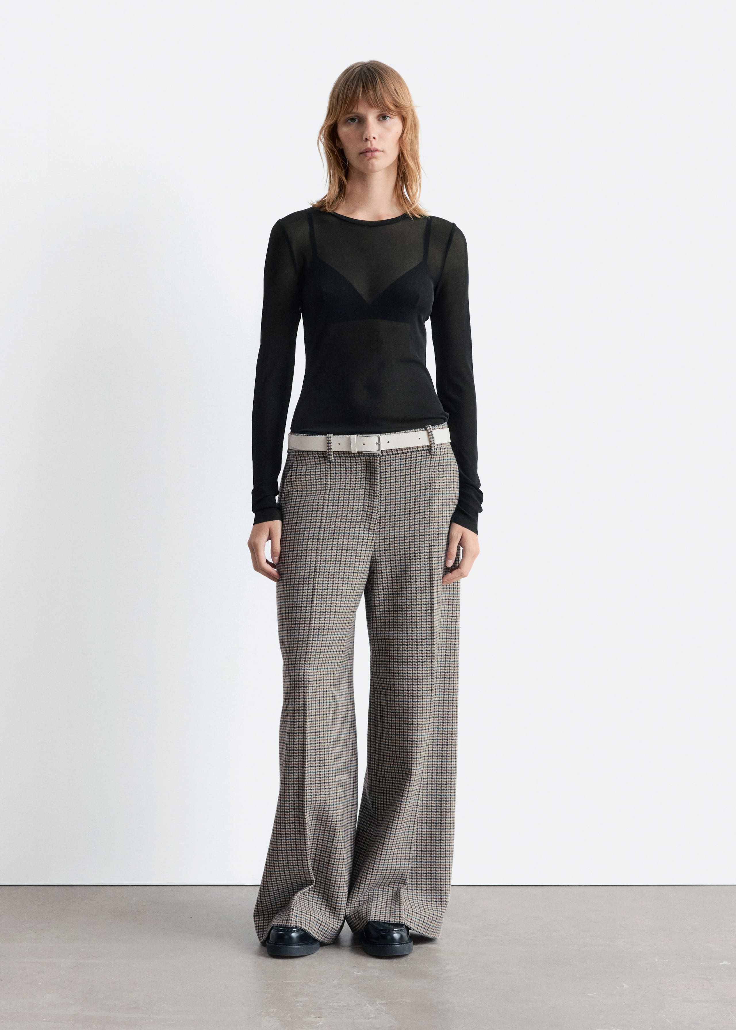 Image of Wide-Leg Wool Trousers