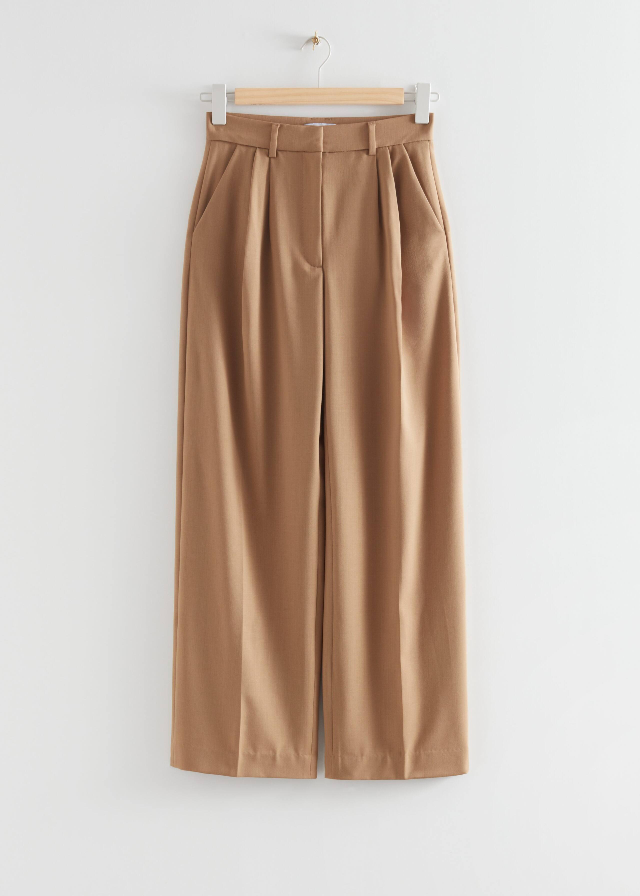 WoolBlendPleatedTrousers - Beige - Natura morta