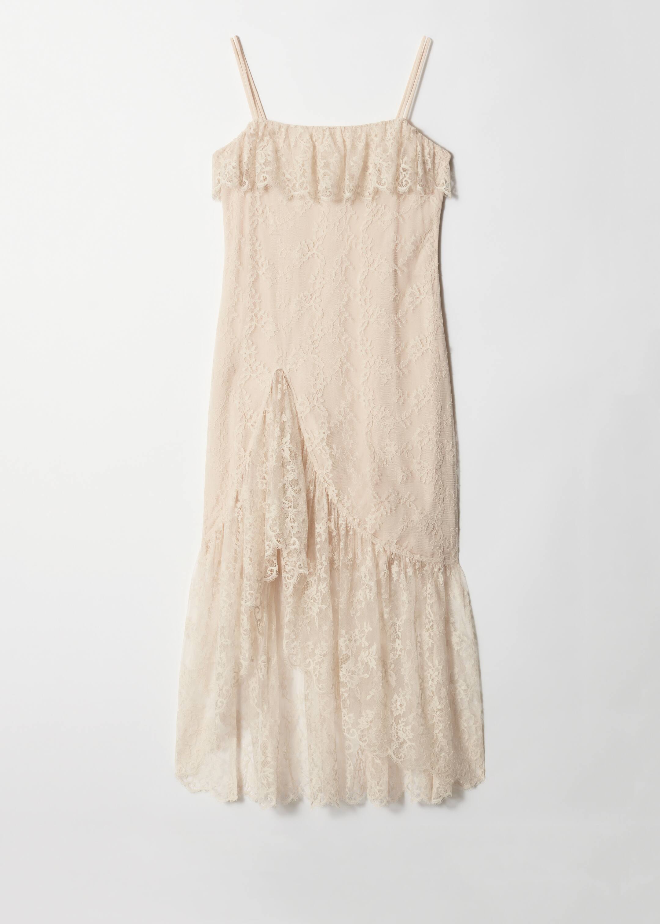 Visualizza immagine più grande: Abito midi in pizzo con volant - Bianco - DONNA | H&M IT 6