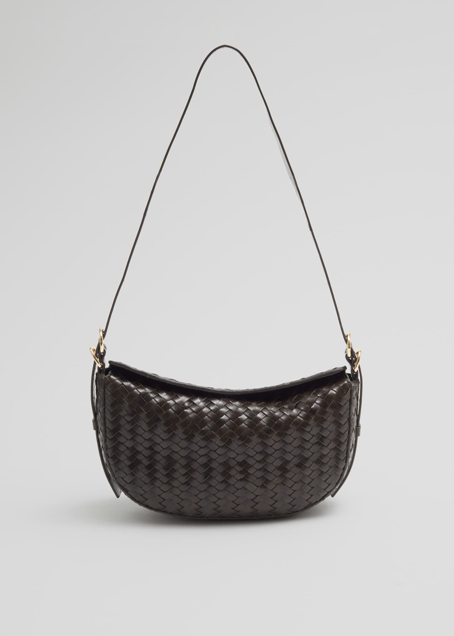 Flettet skuldertaske - Mahogni