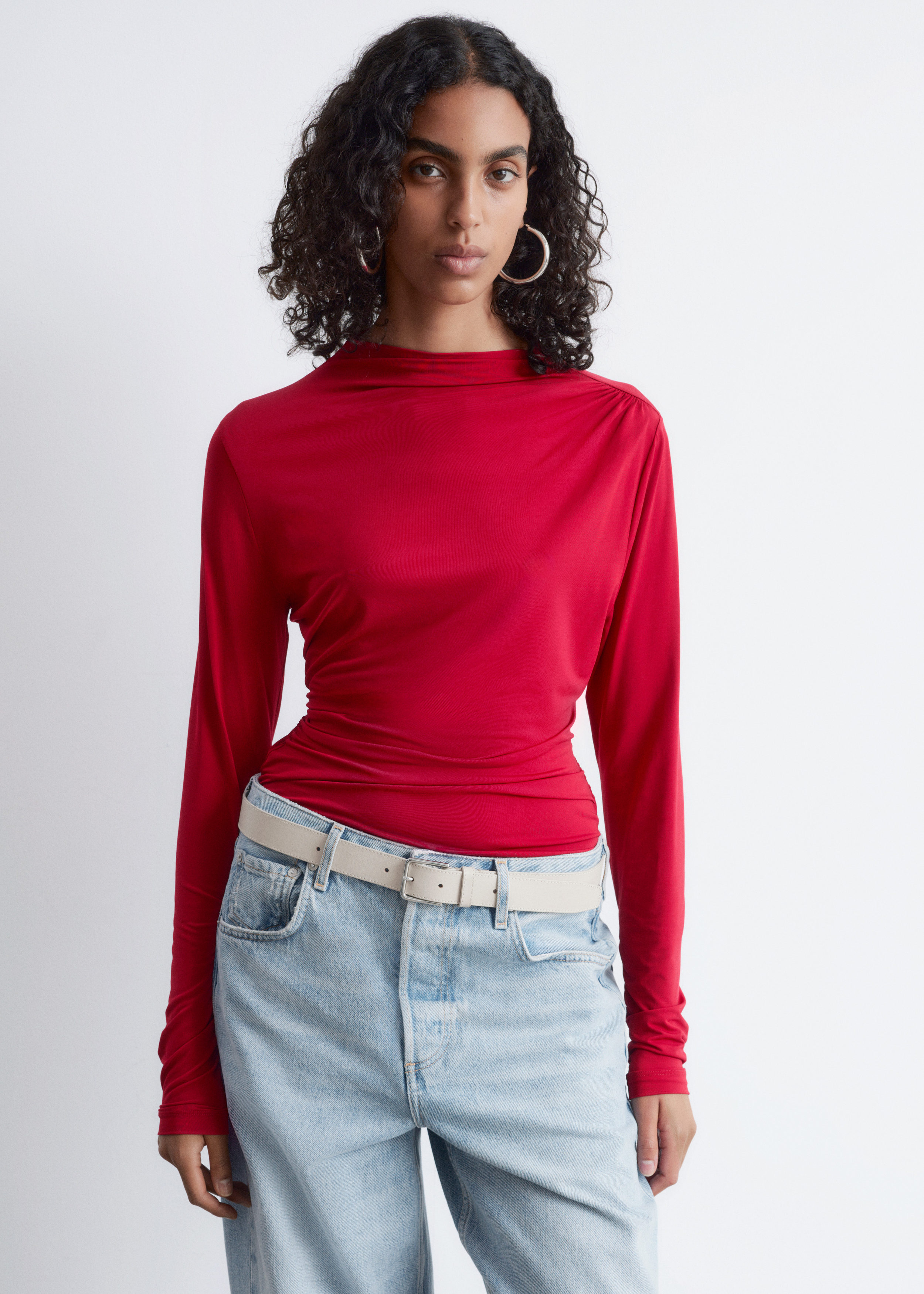 トップス theredthread S loop drape tops THEREDTHREAD / ザレッドスレッド】S loop drape tops