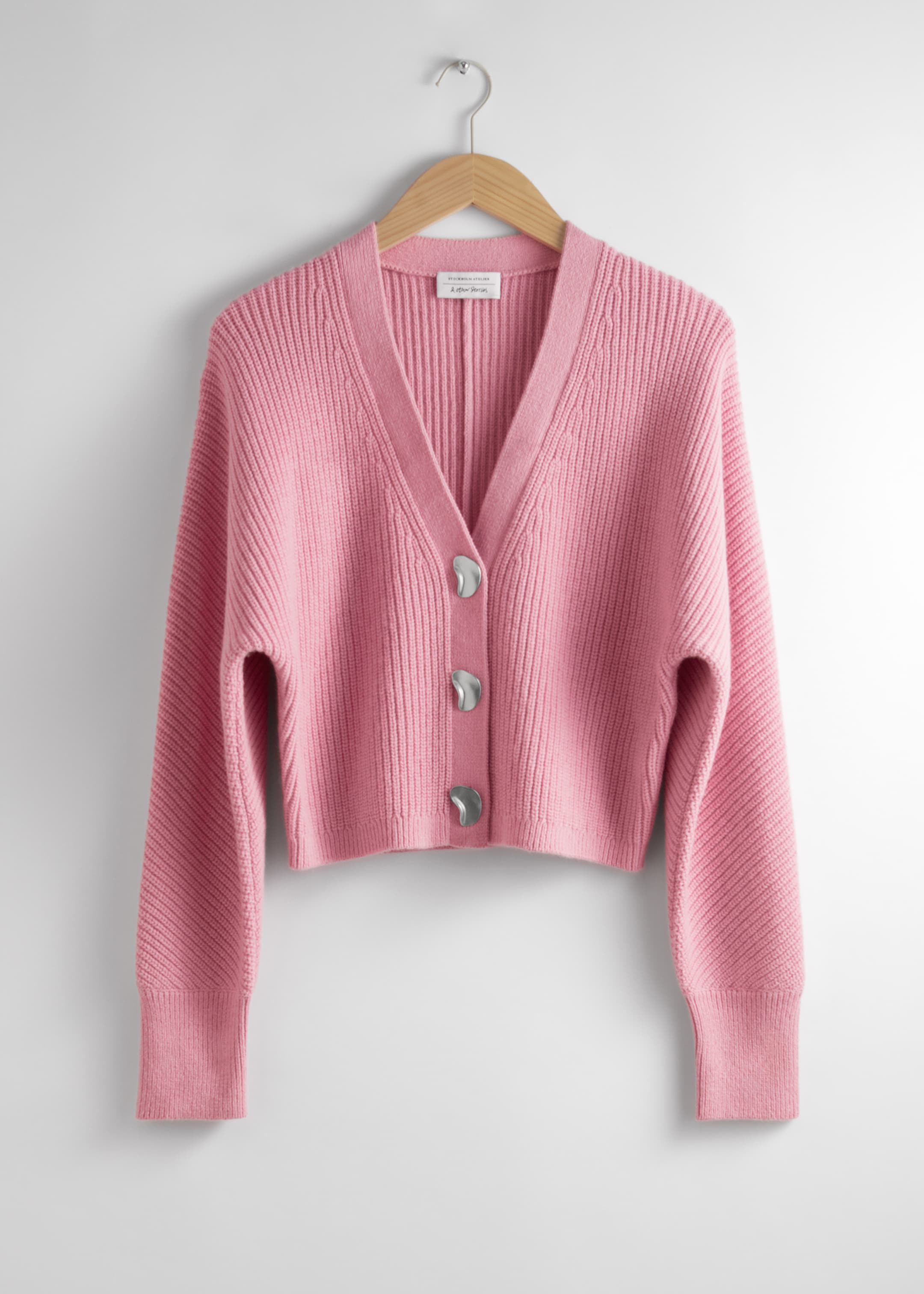 Zobacz większy obraz: Metal Button Knit Cardigan - Różowy - ONA | H&M PL 1