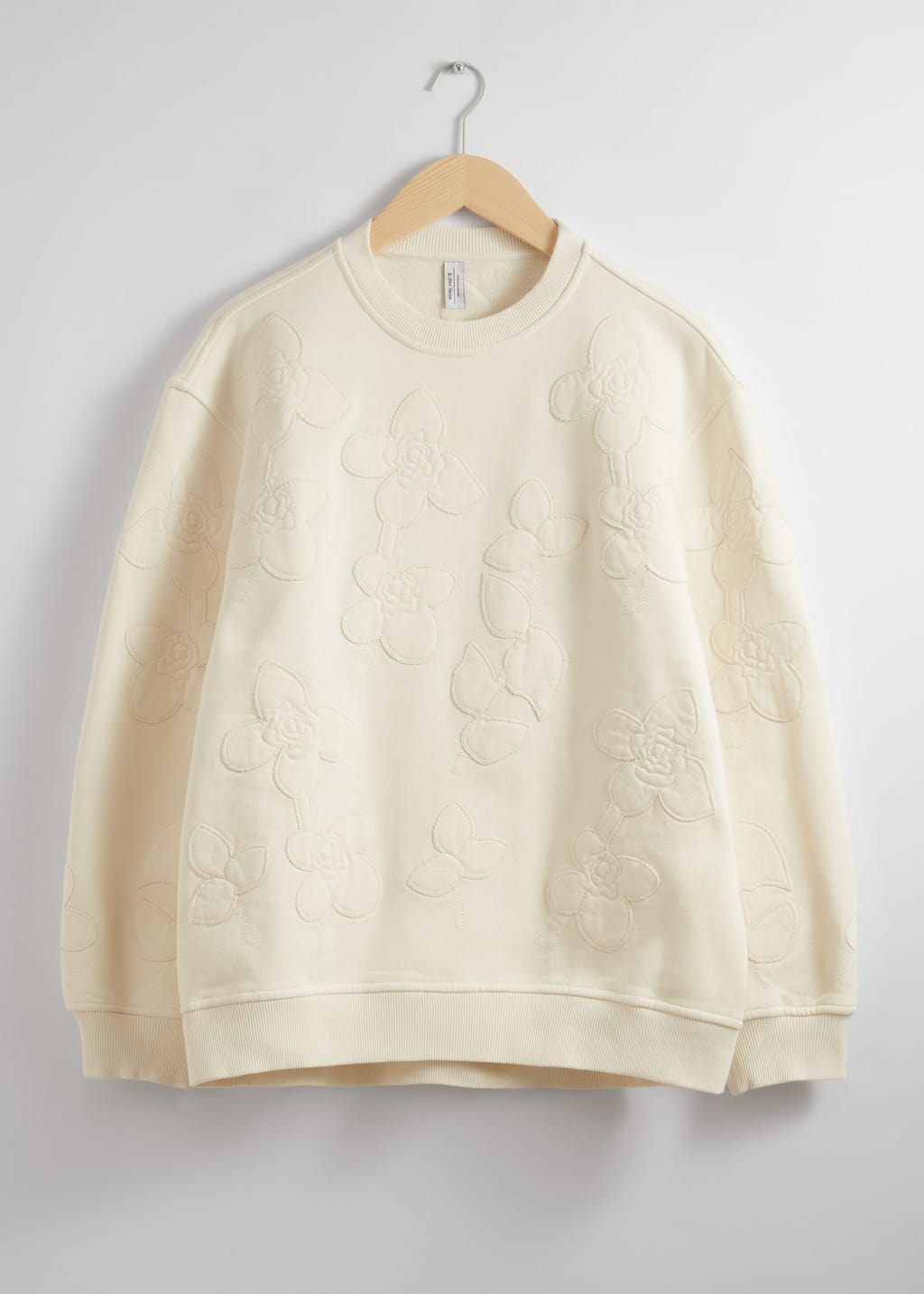 Florales Jacquard-Sweatshirt - Weiß - Stillleben