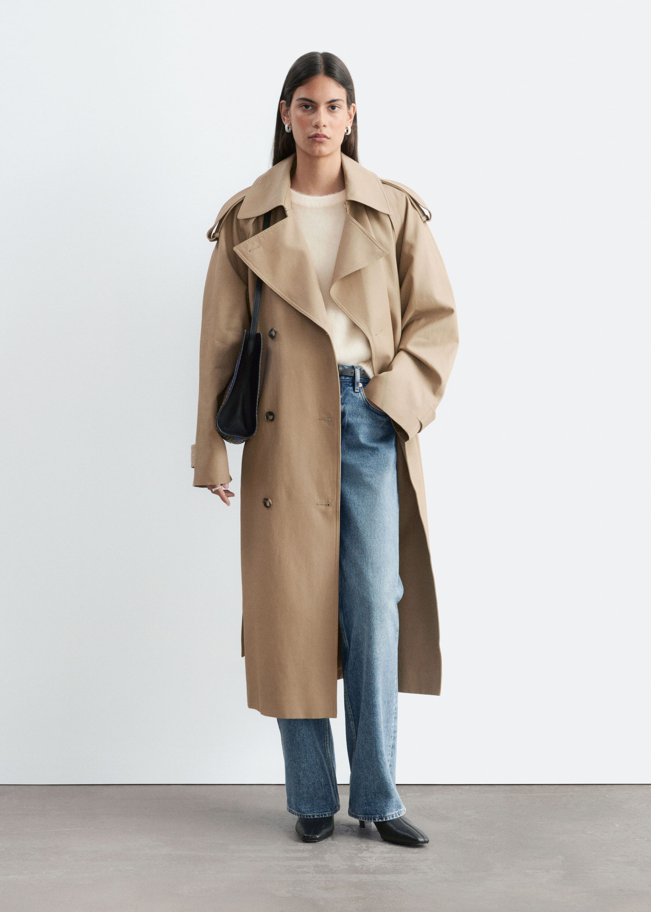 Relaxed Trench Coat - Beige - Lookbook