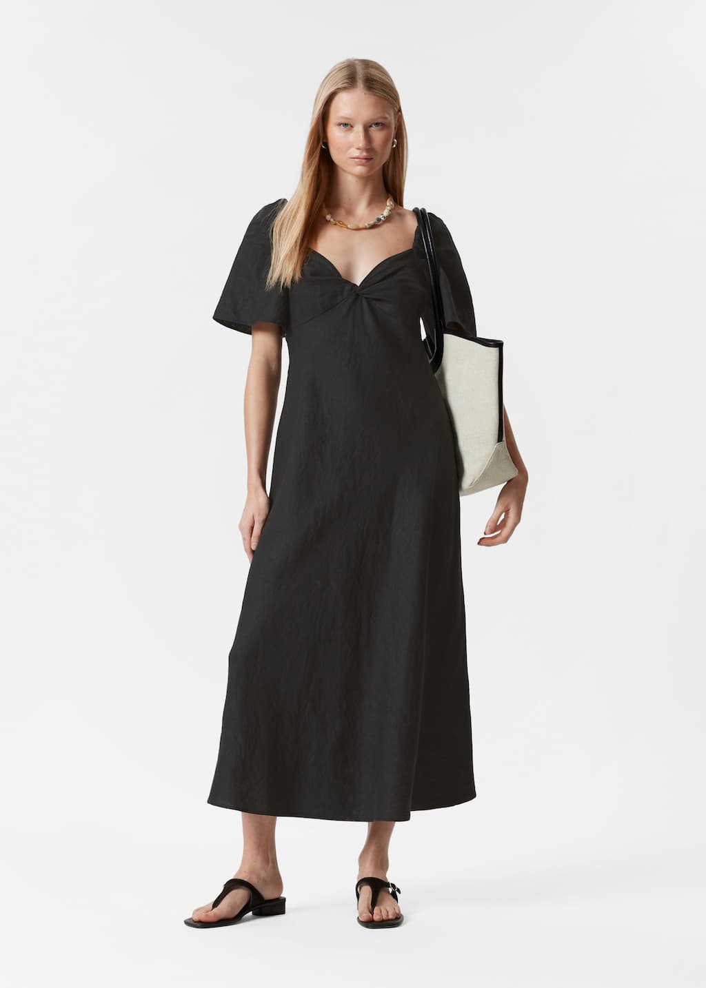 Image of Vestido midi de lino