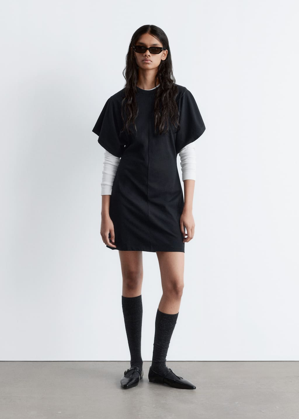 Jersey Mini Dress - Black - Lookbook
