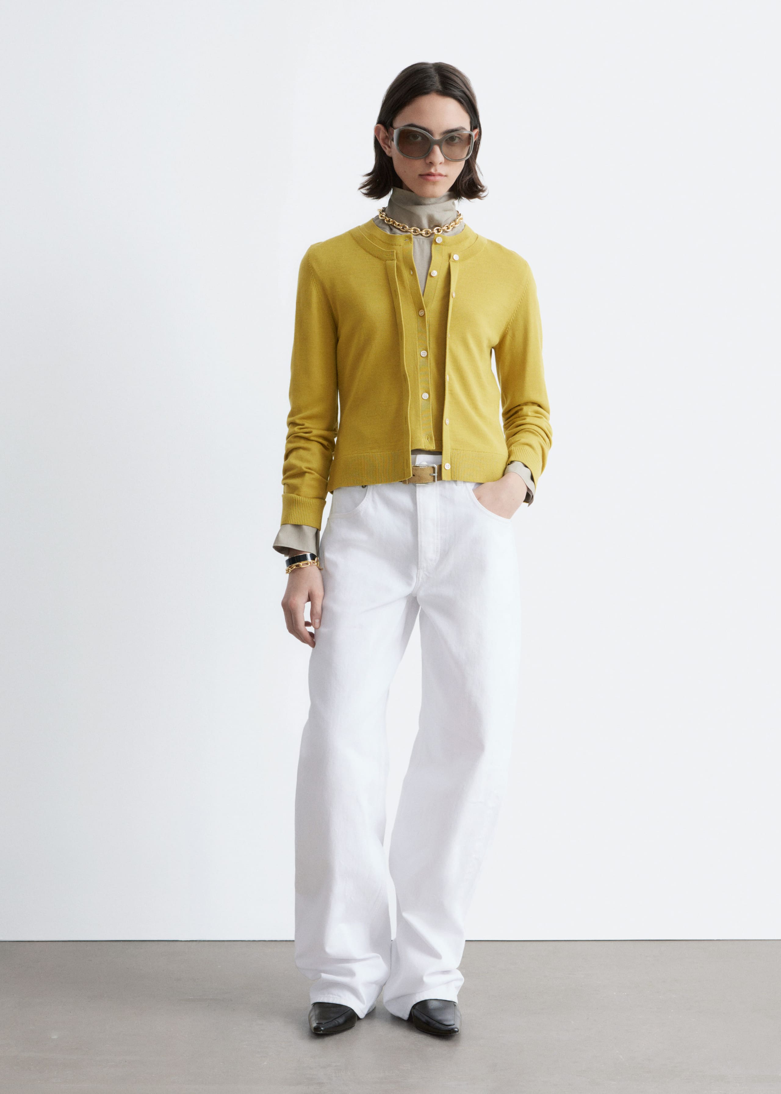 Image of Double-Layer Wool Cardigan