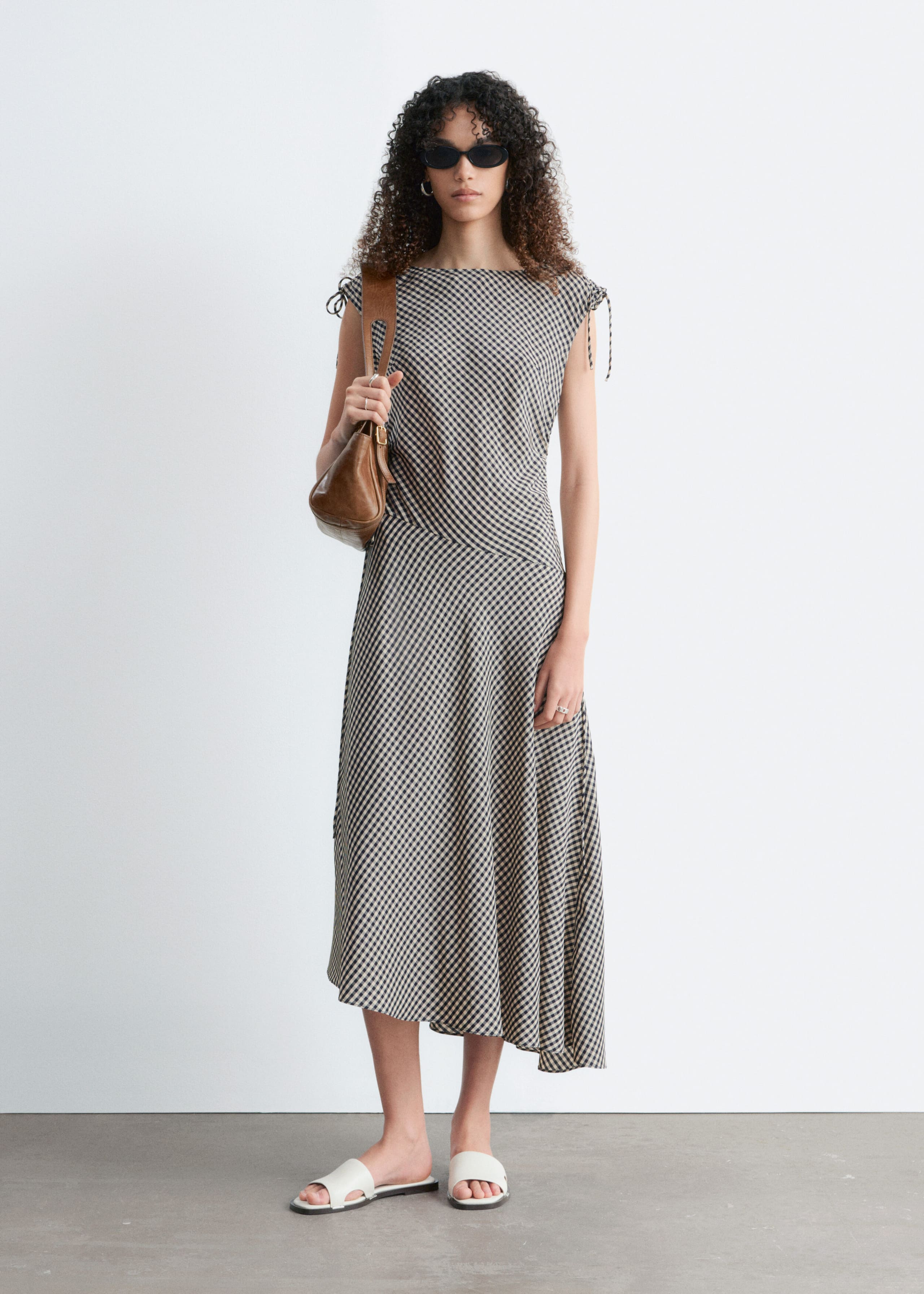 Image of Asymmetric Draped Midi Dress