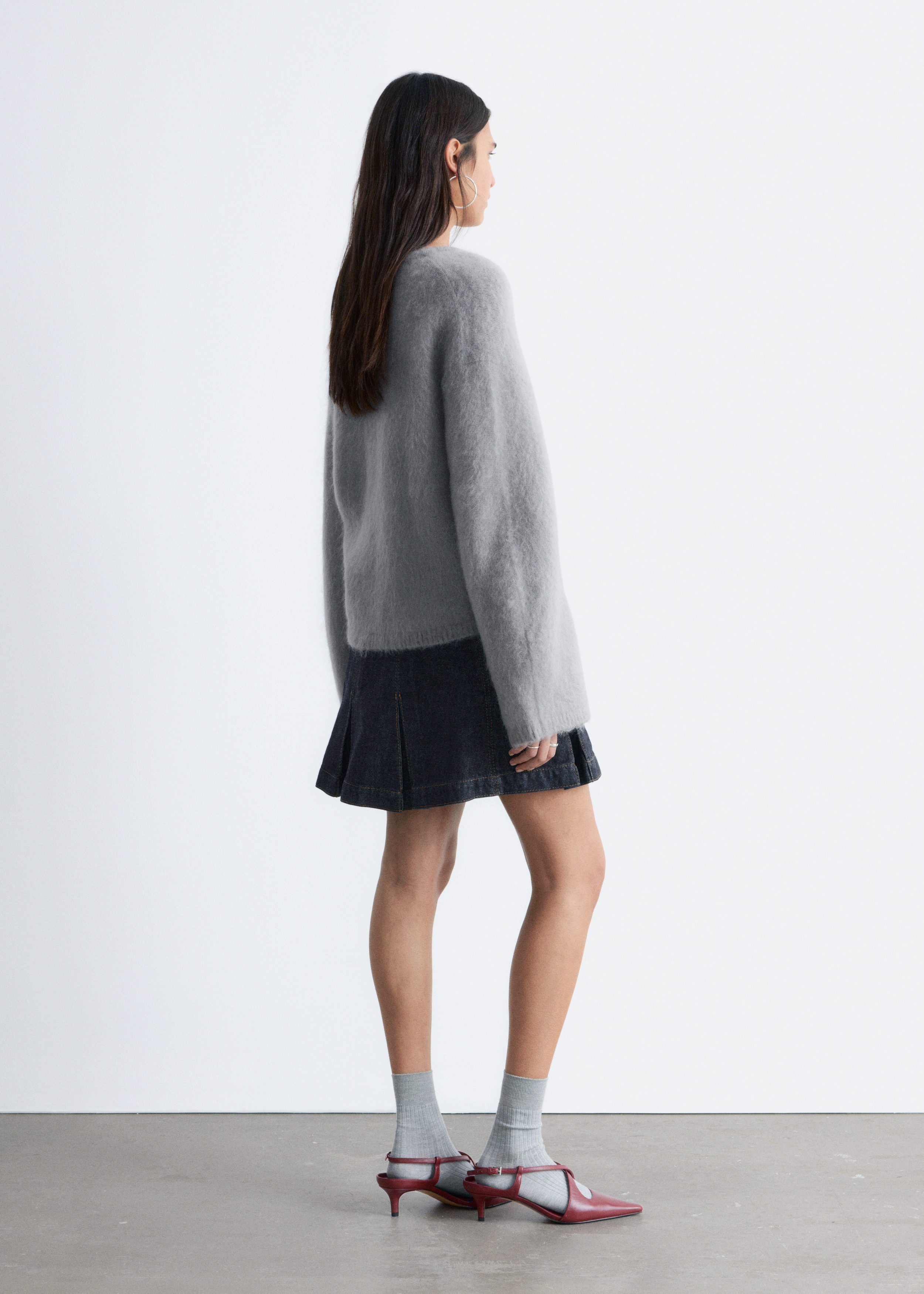 Brushed Mohair-Blend Cardigan - Light Grey - & Other Stories US