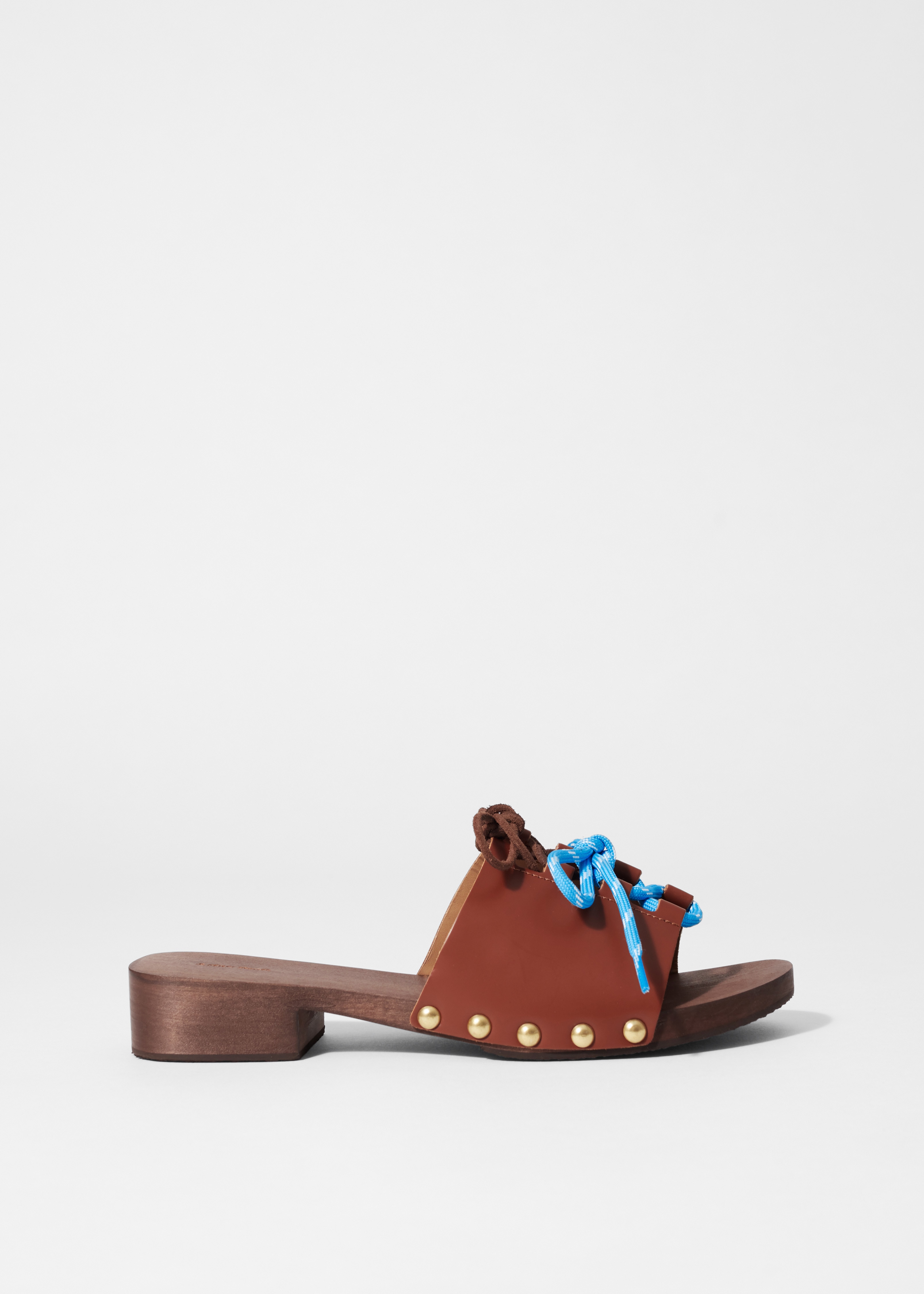 Zoccoli con lacci - Marrone