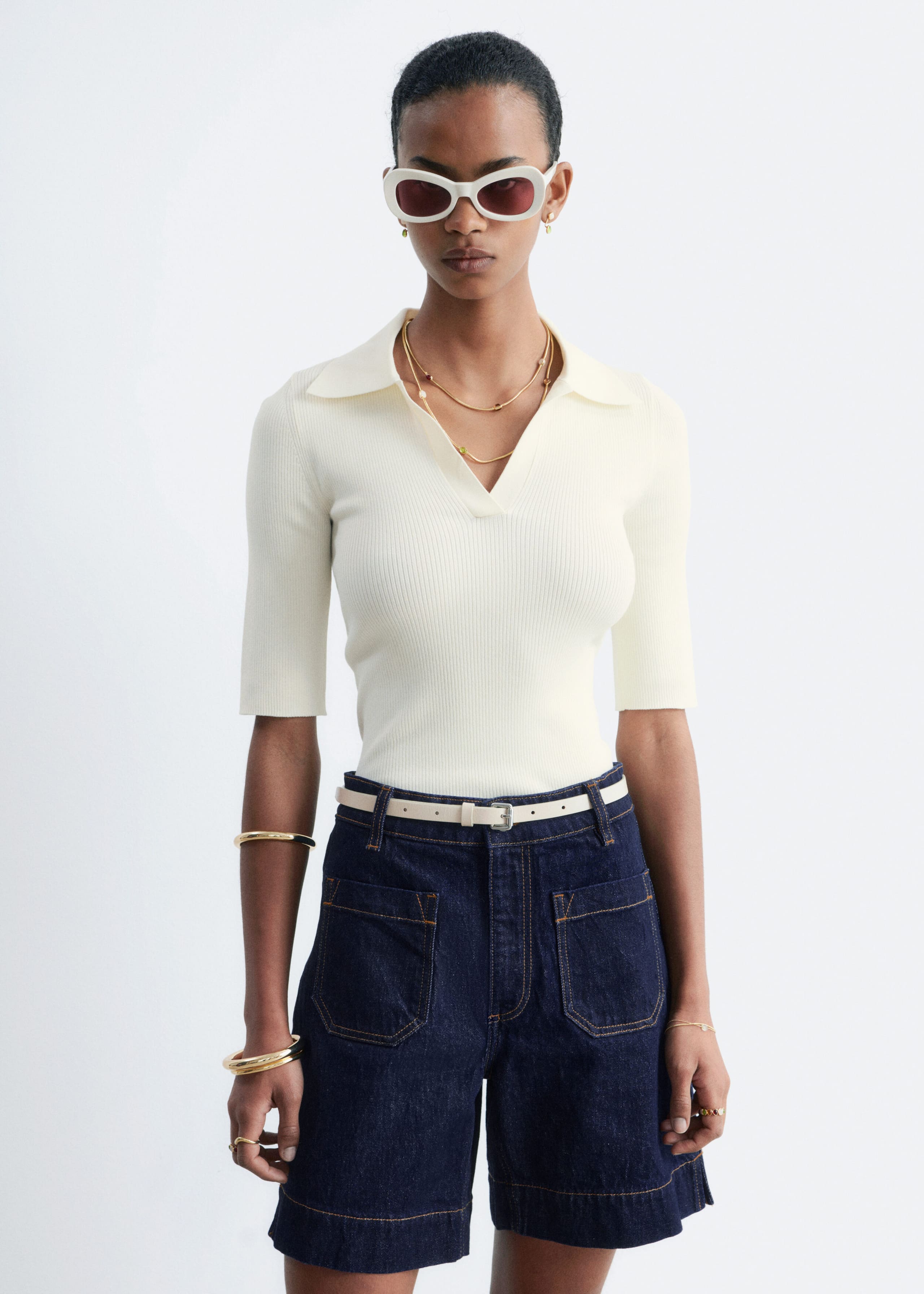 Image of Jeansshorts mit hohem Bund