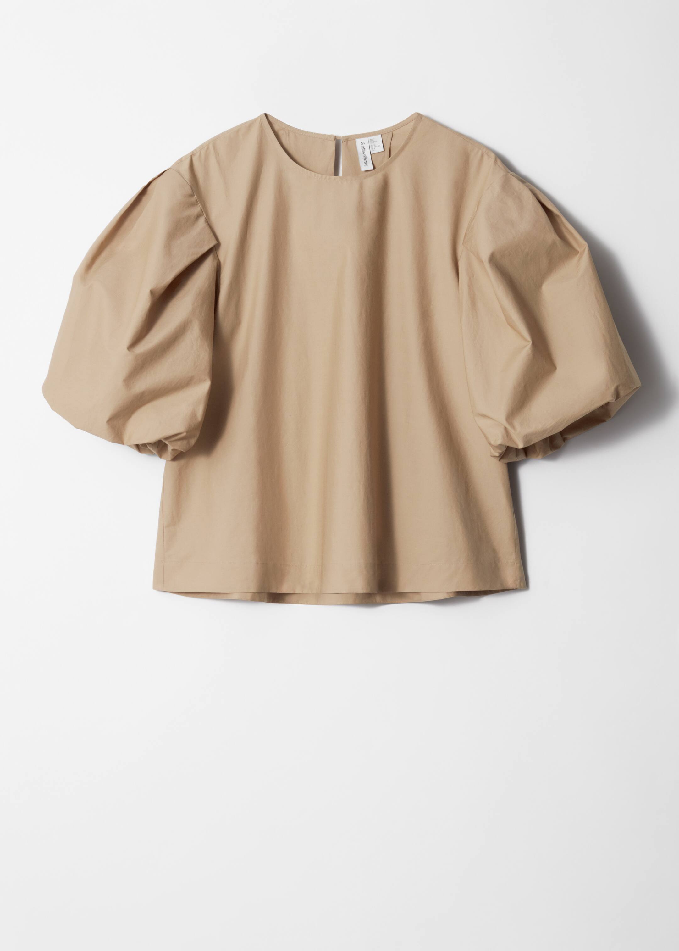Ver imagen más grande: Blusa con voluminosas mangas abullonadas - Beige - MUJER | H&M ES 7