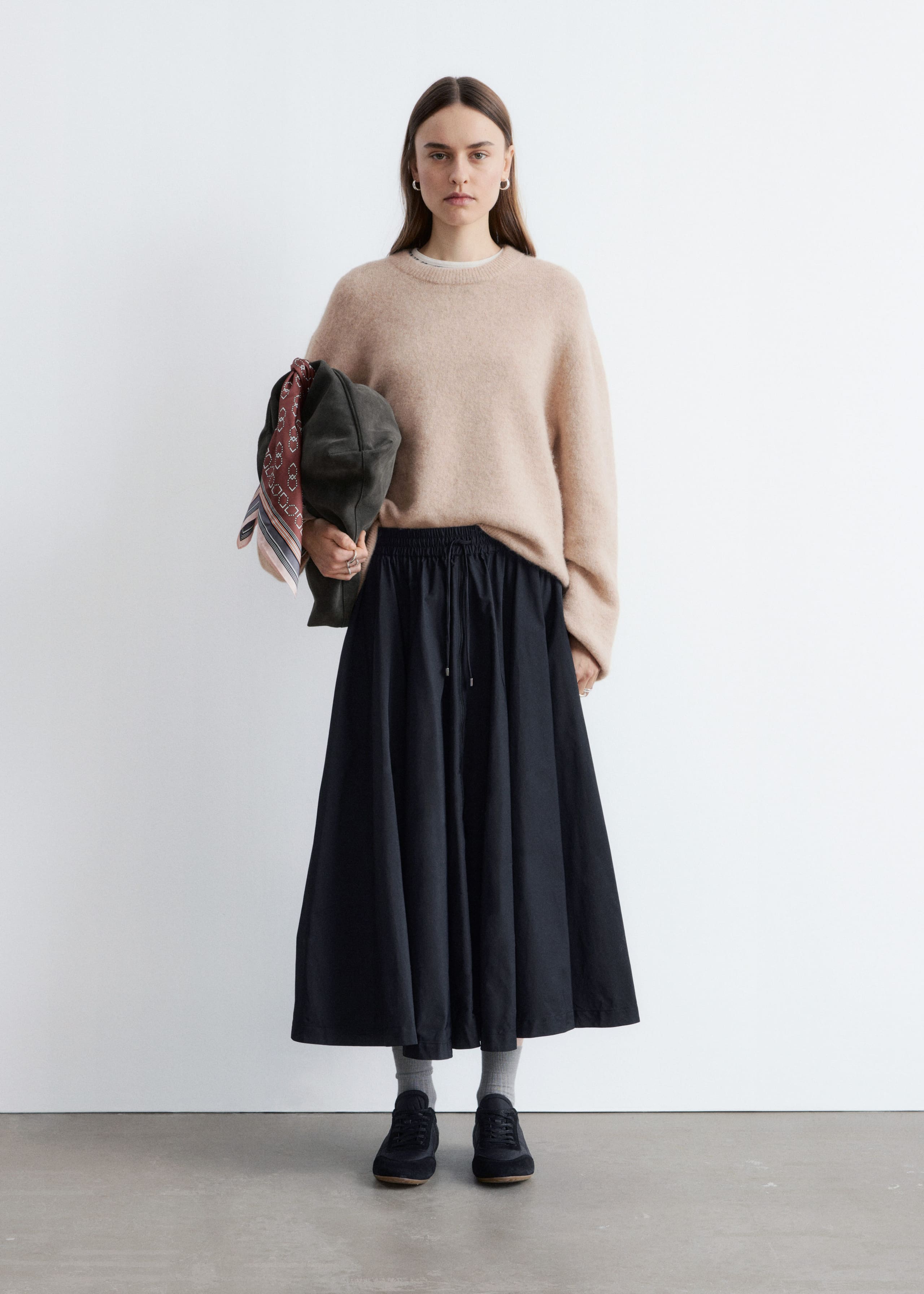 Alpaca-Blend Jumper - Orange/Blue Stripes - Lookbook