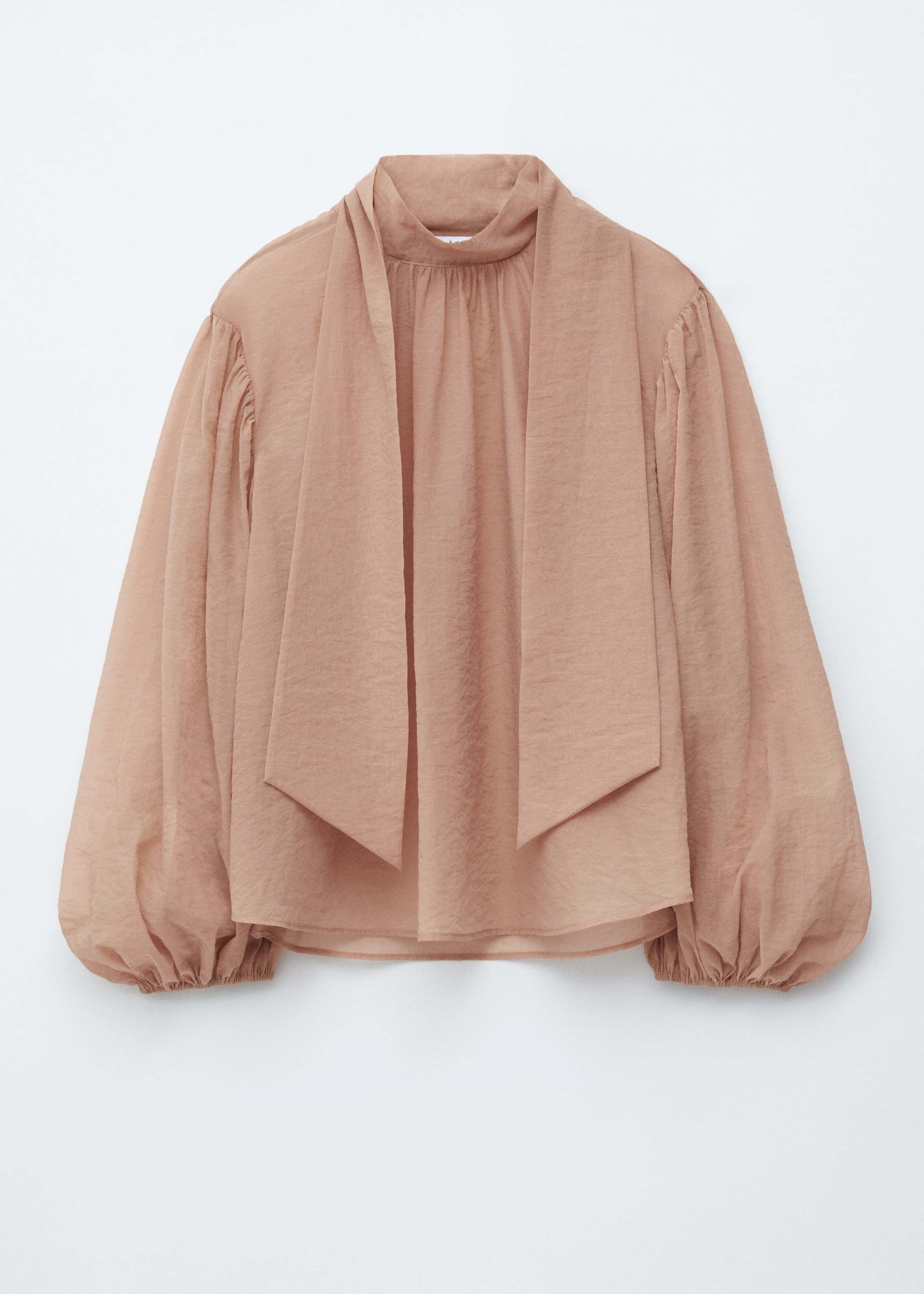 Image of Blusa con mangas abullonadas y detalle de lazo