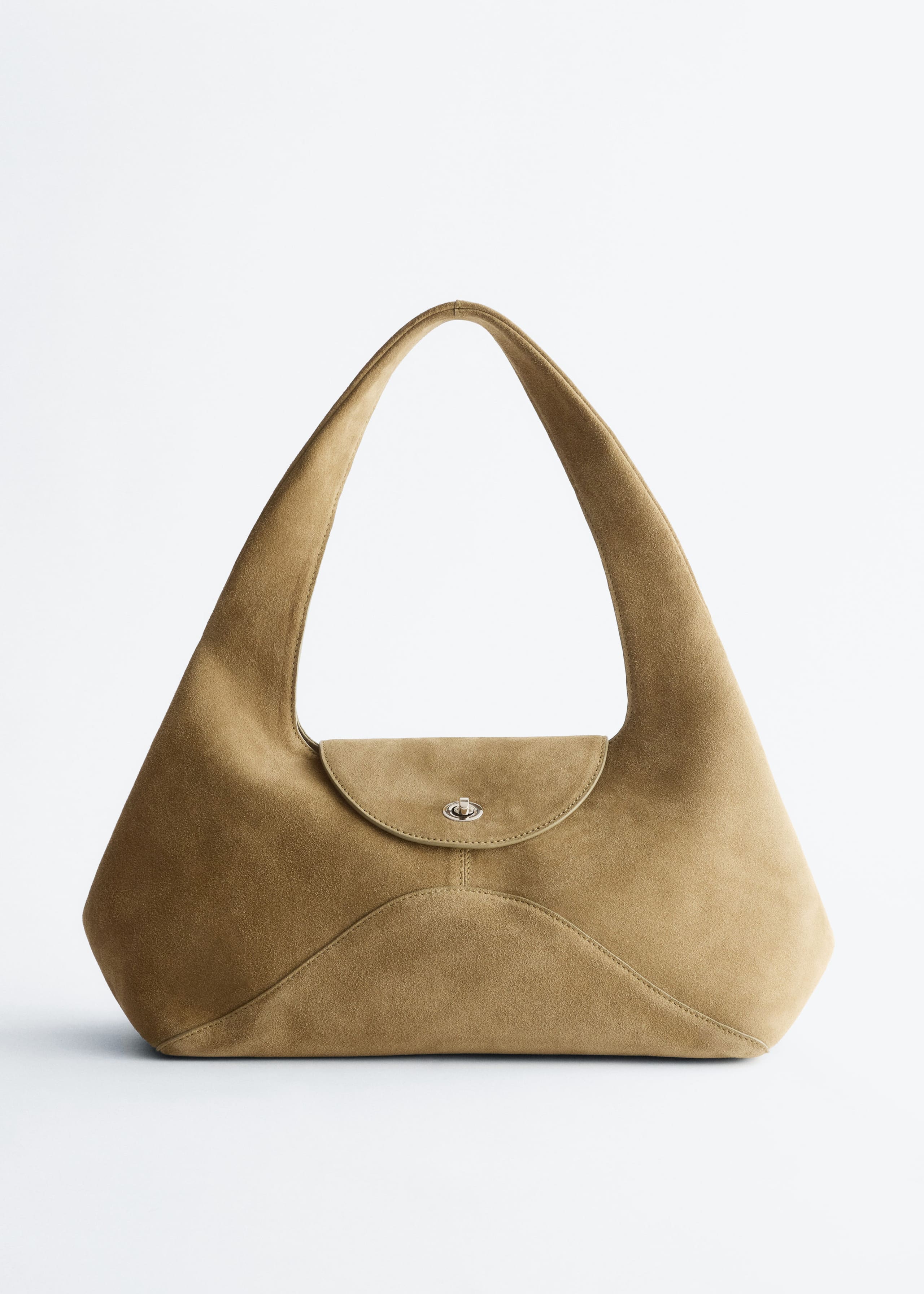 Image of Curved Leather Shoulder Bag