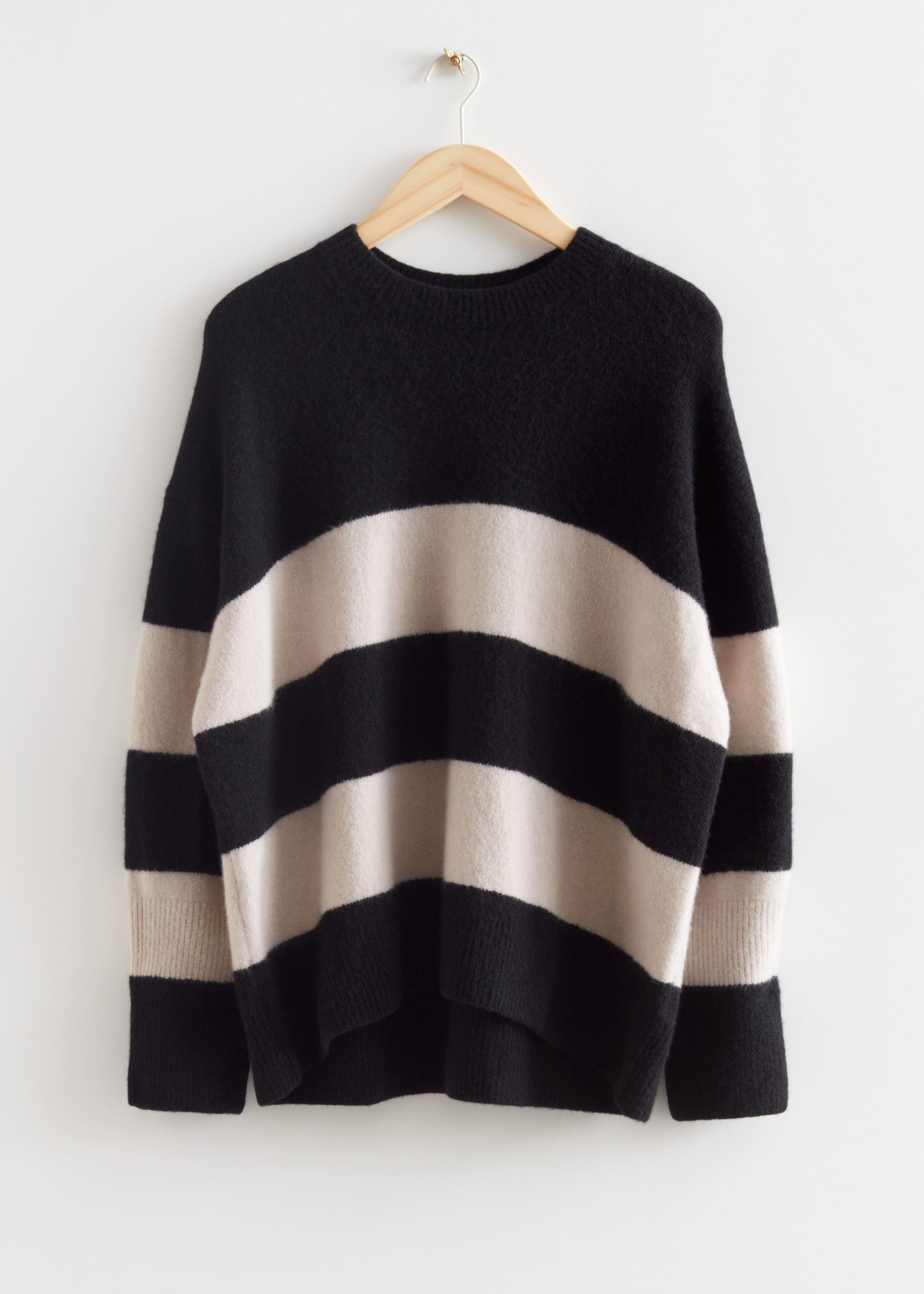 RelaxedStripedKnitSweater - Black/Mole - Bodegón